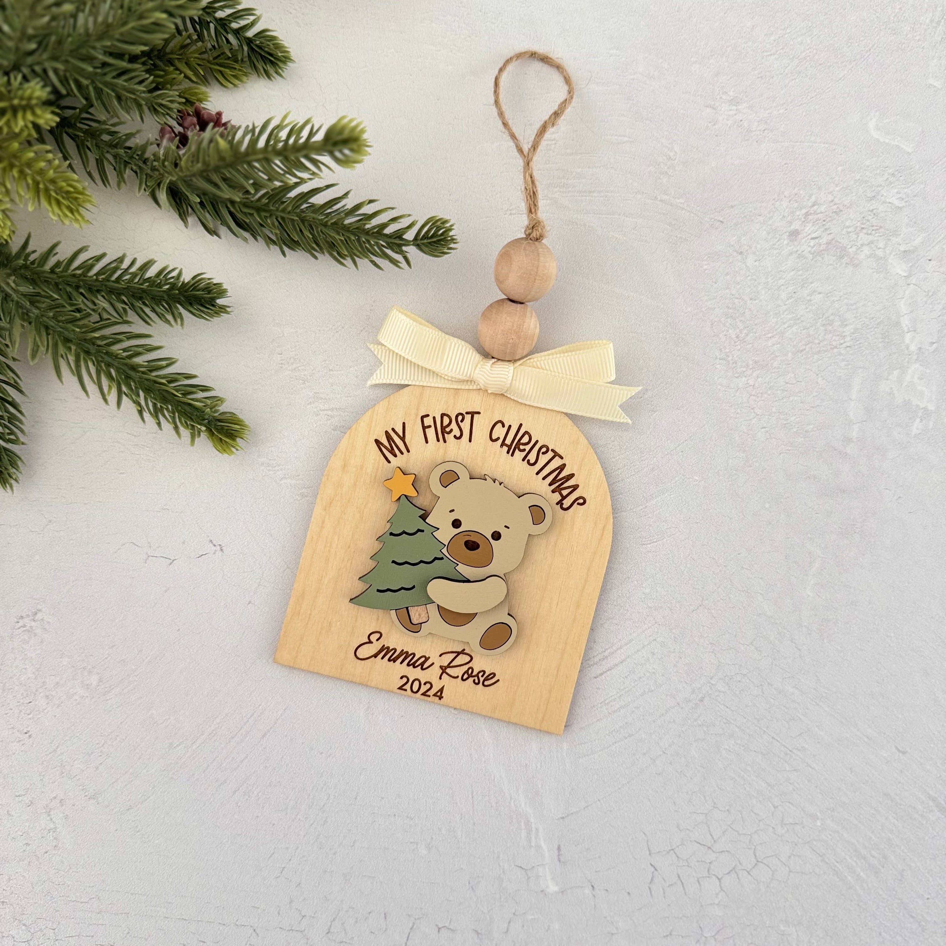 Personalized My First Christmas Teddy Bear Ornament