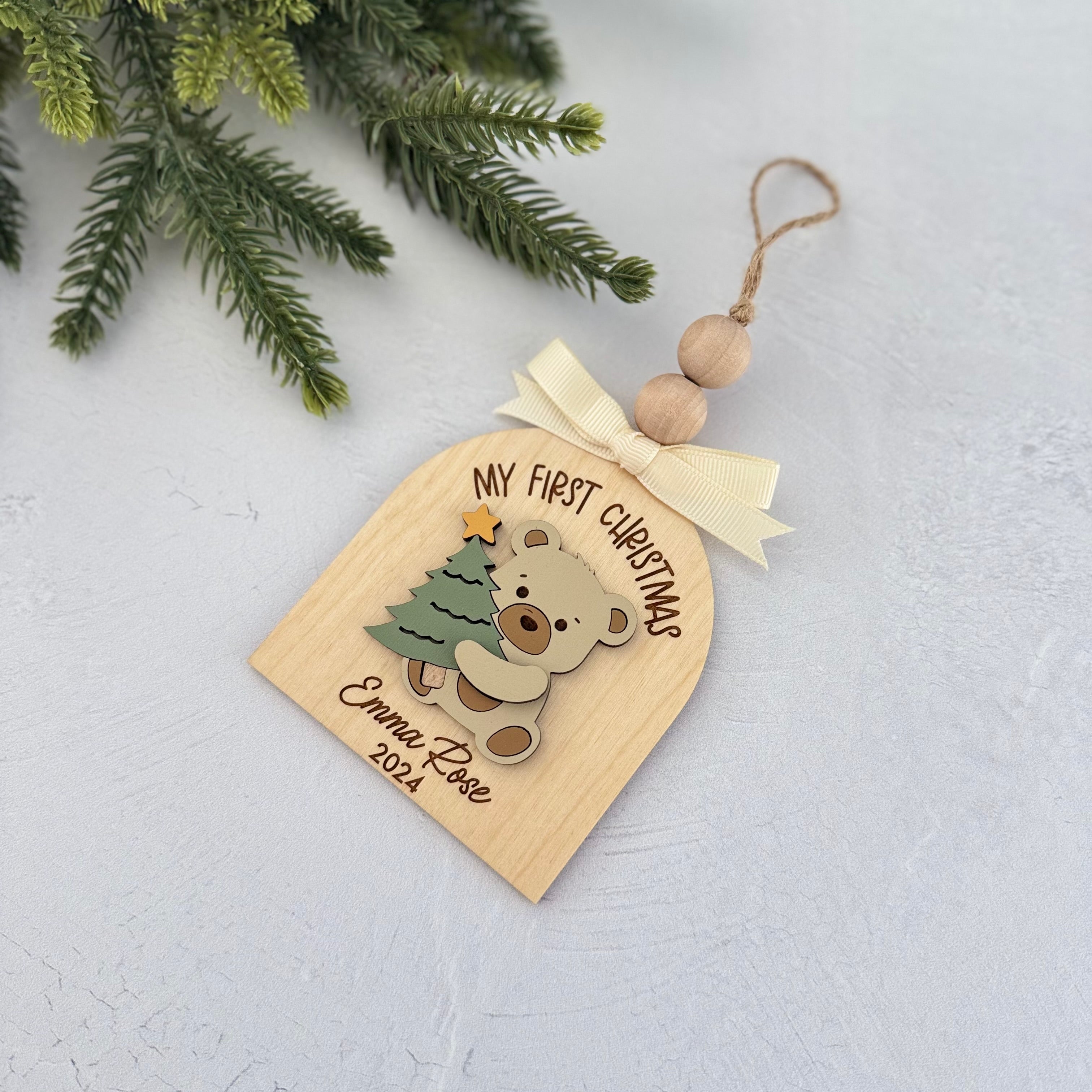 Personalized My First Christmas Teddy Bear Ornament