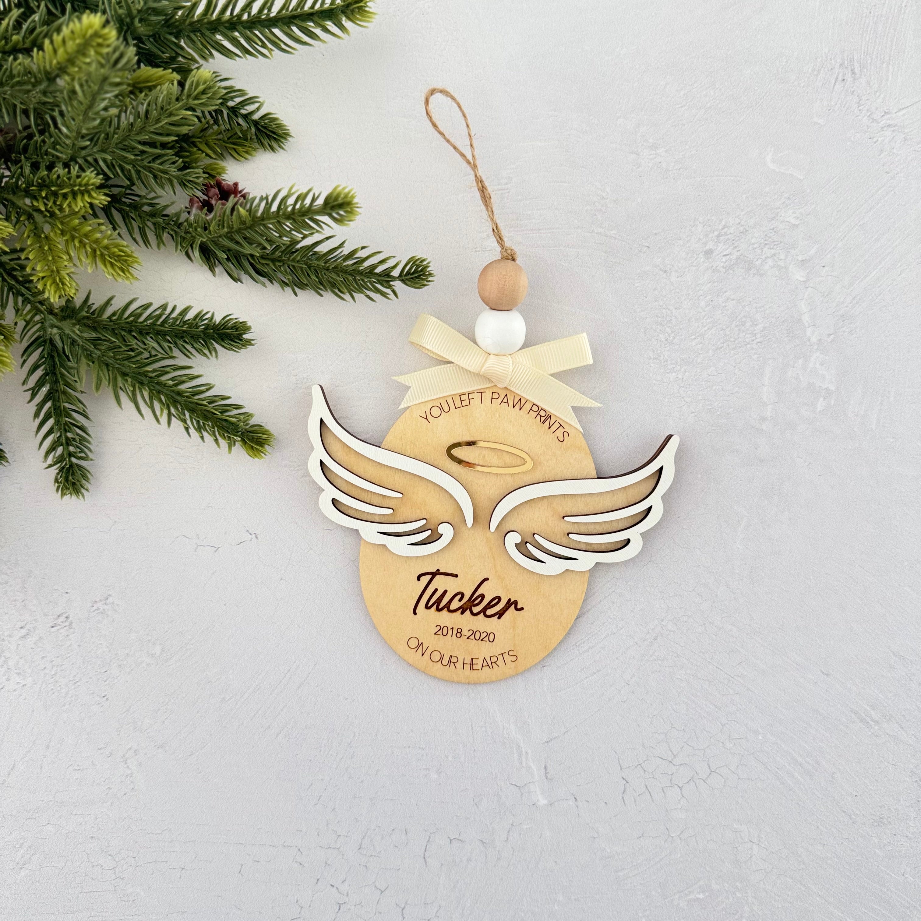 Personalized Pet Memorial Angel Ornament