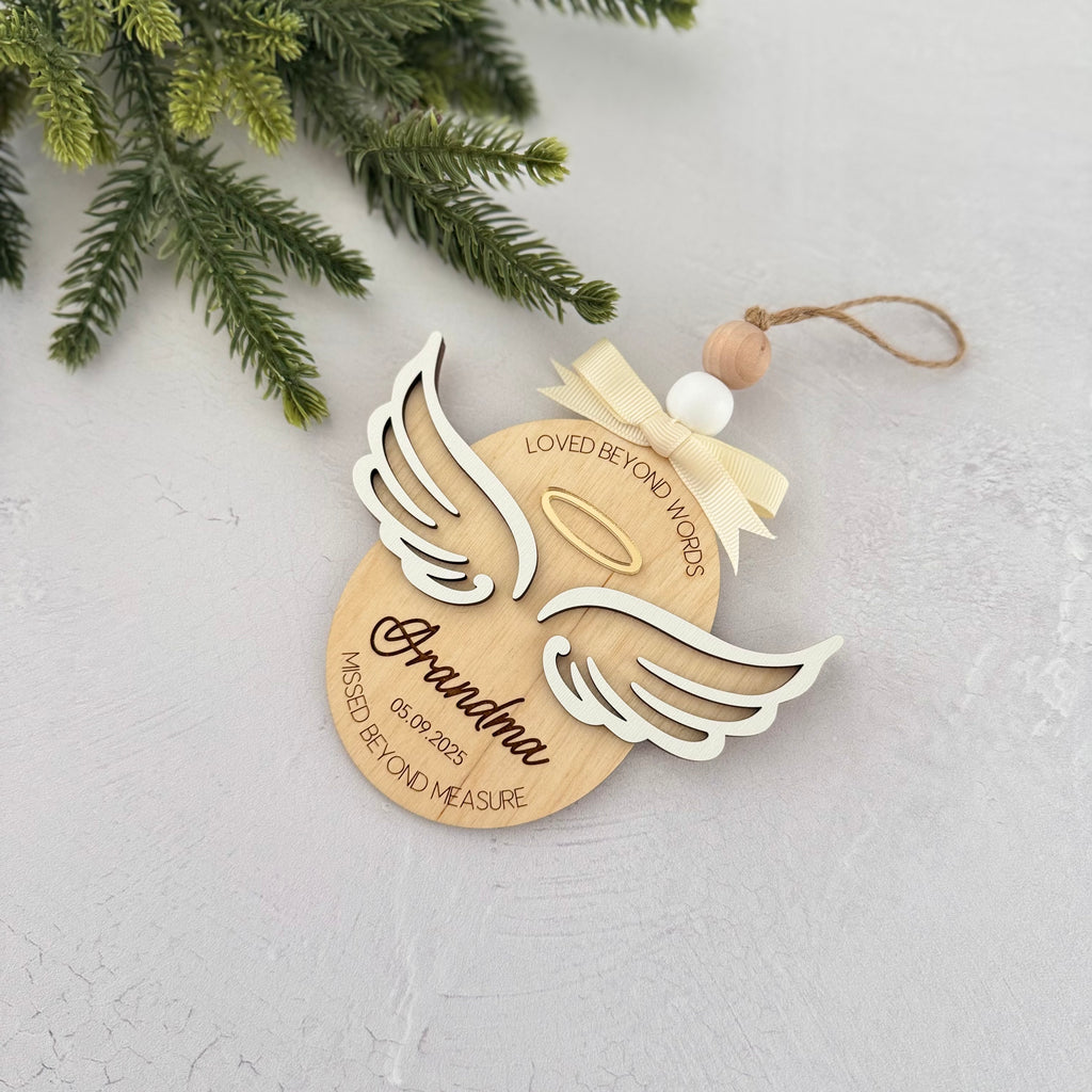 Personalized Angel Wings Memorial Ornament