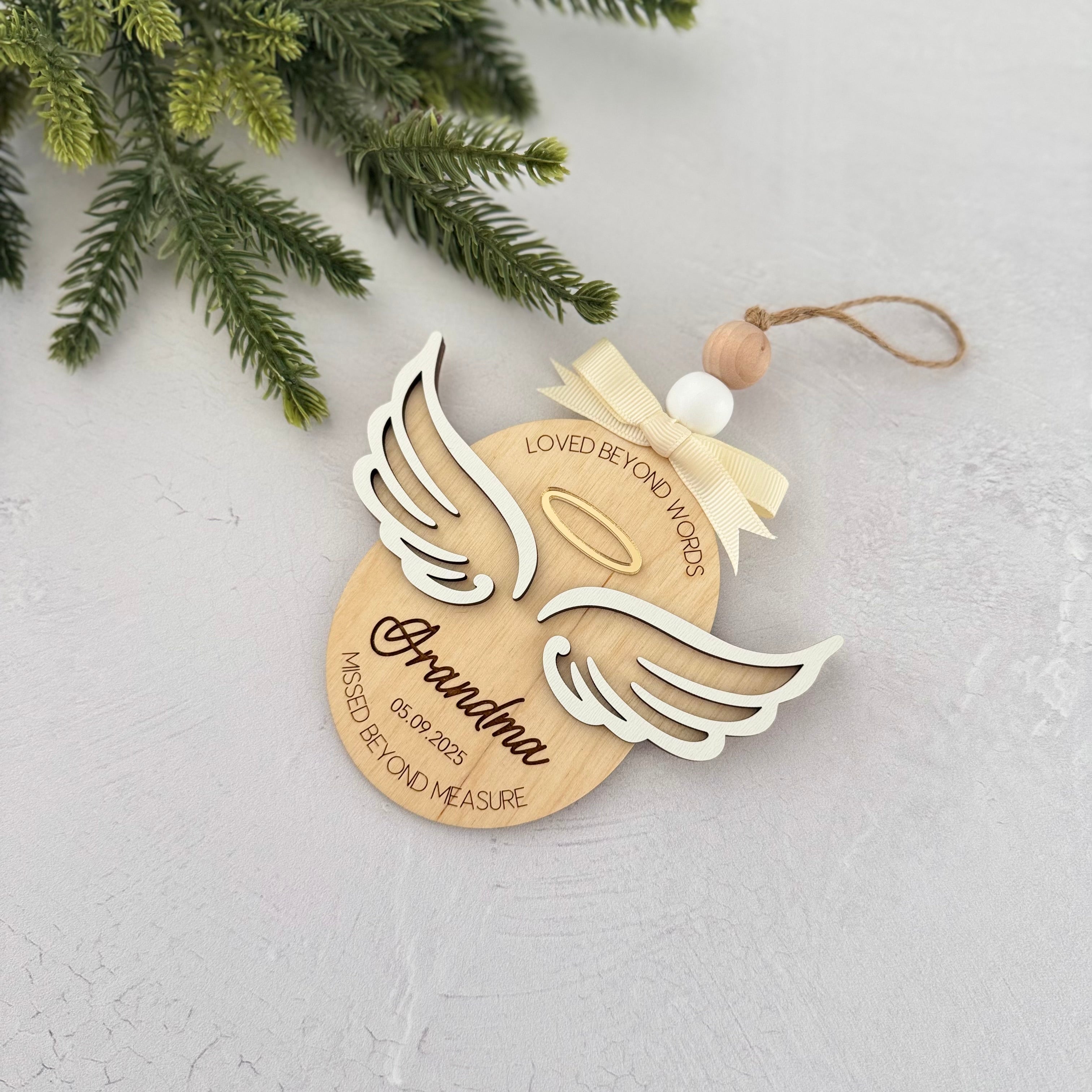 Personalized Angel Wings Memorial Ornament