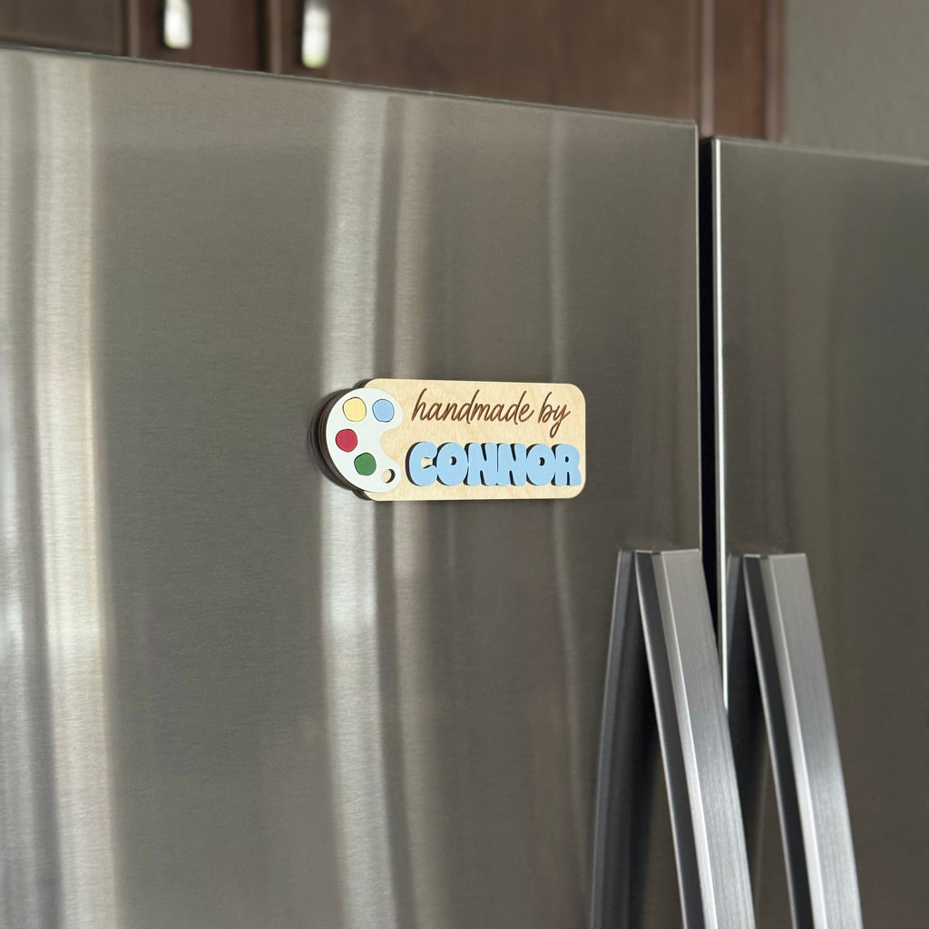 Personalized 'Handmade By' Kids Artwork Magnet