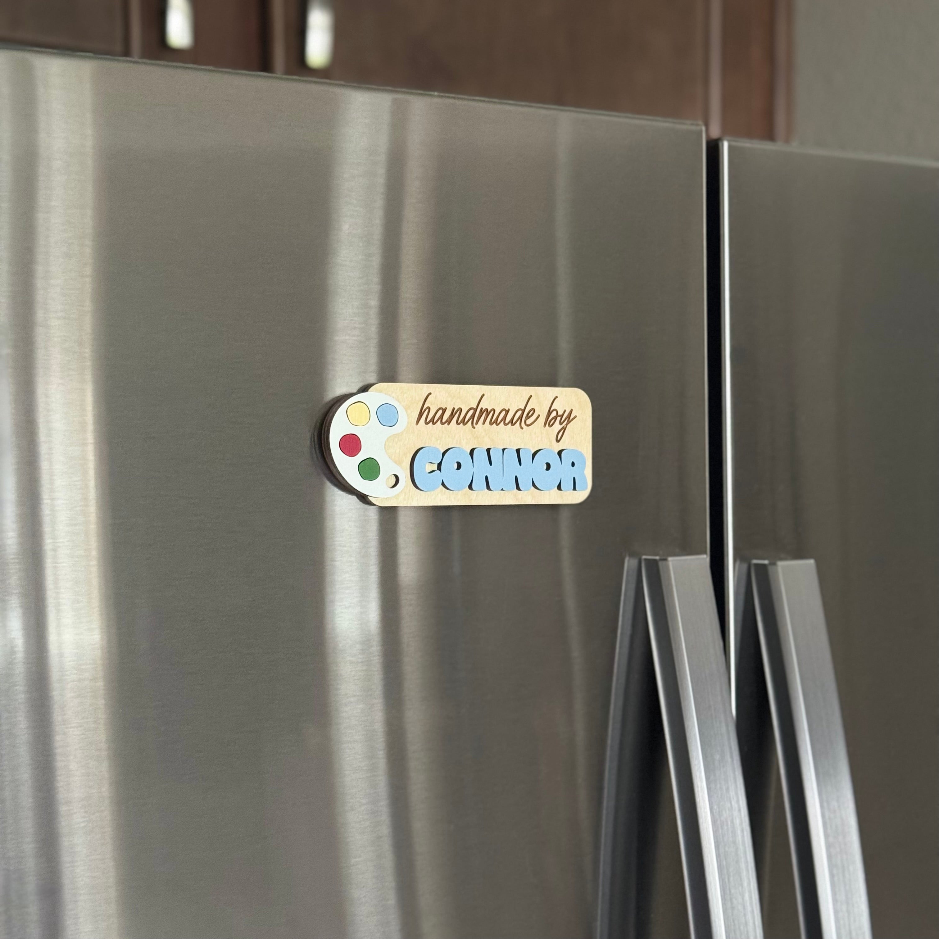 Personalized 'Handmade By' Kids Artwork Magnet