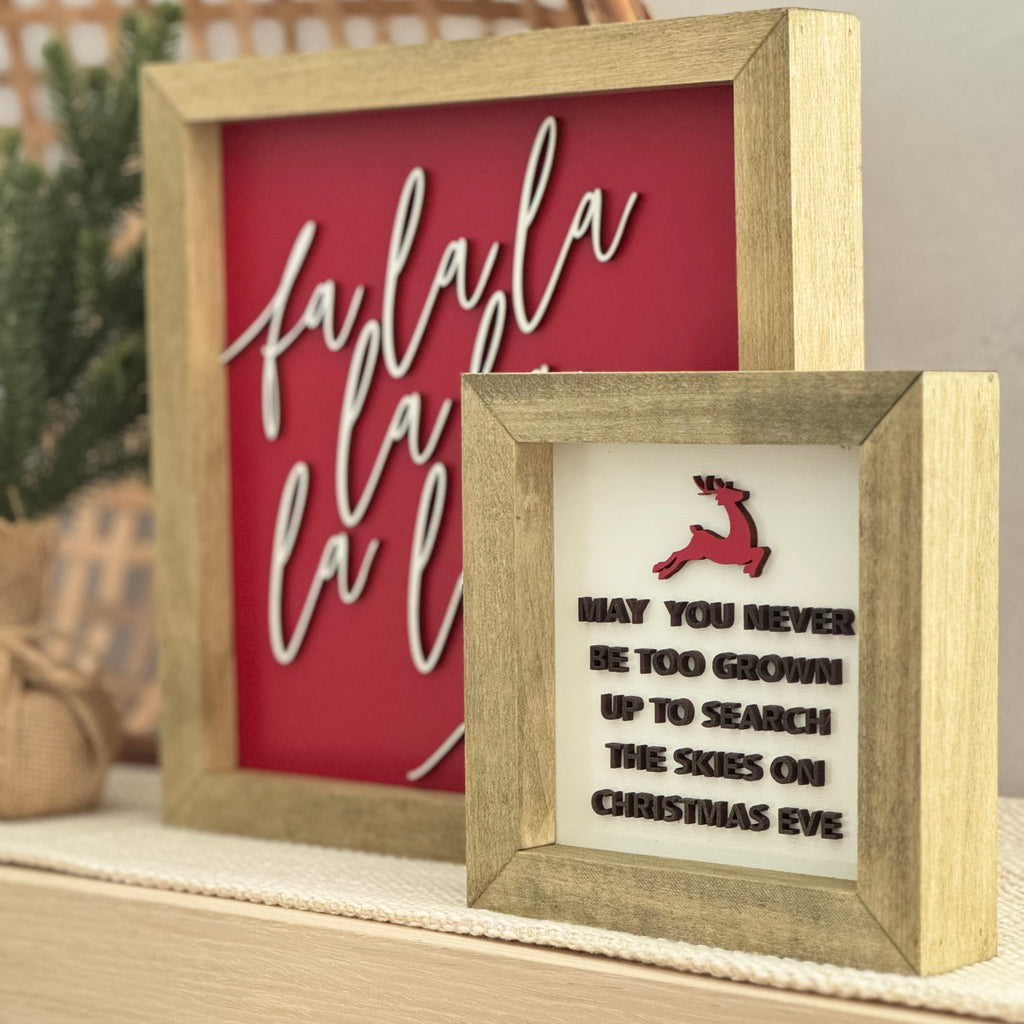 Fa La La Wooden Framed Sign