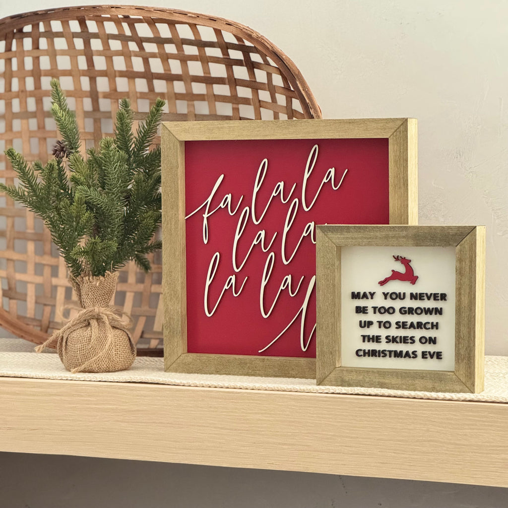 Fa La La Wooden Framed Sign