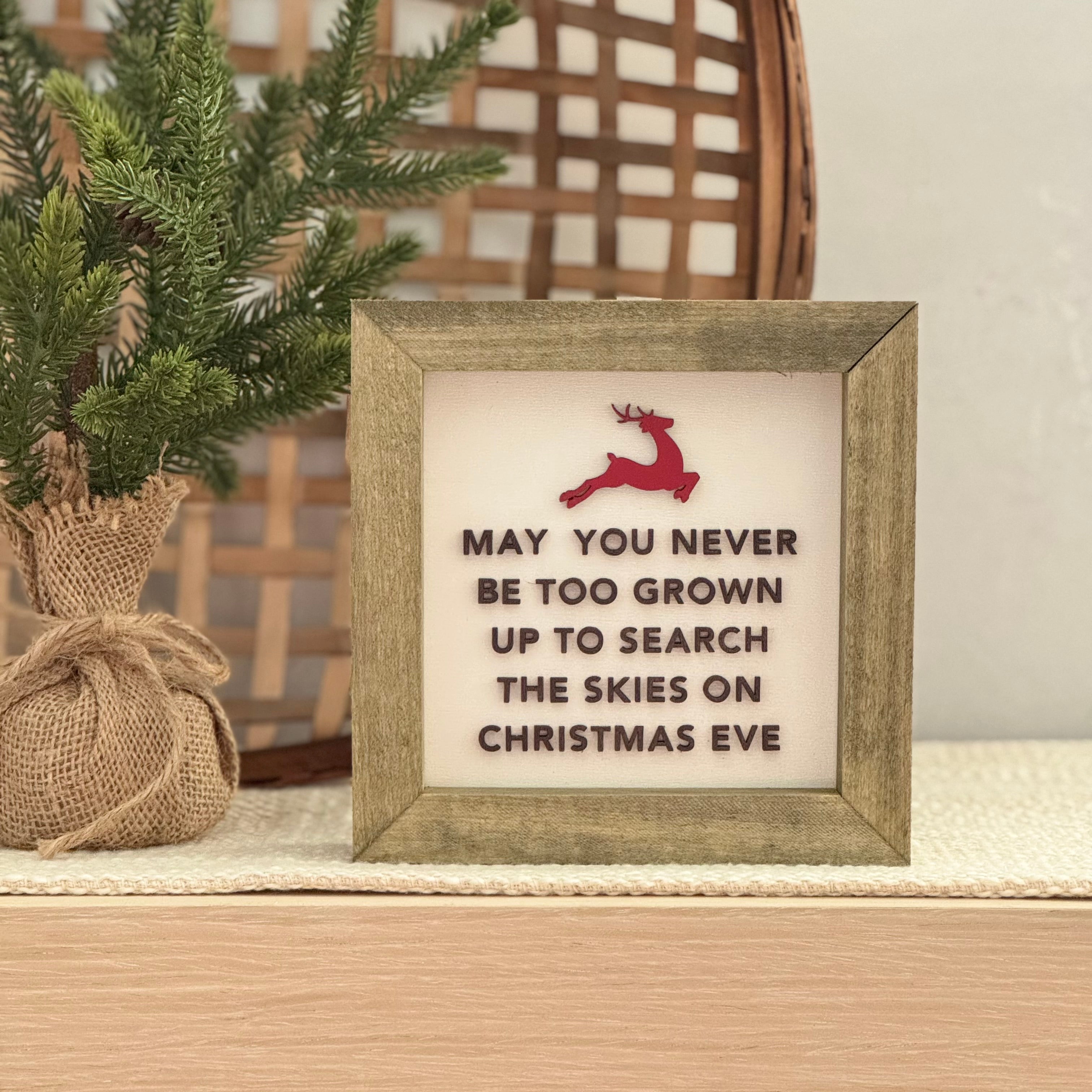 May You Never Be Too Grown Up To Search The Skies On Christmas Eve Framed Sign