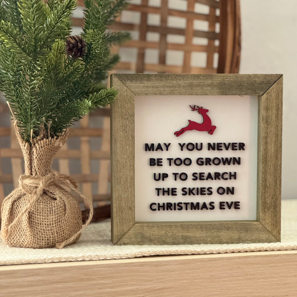 May You Never Be Too Grown Up To Search The Skies On Christmas Eve Framed Sign