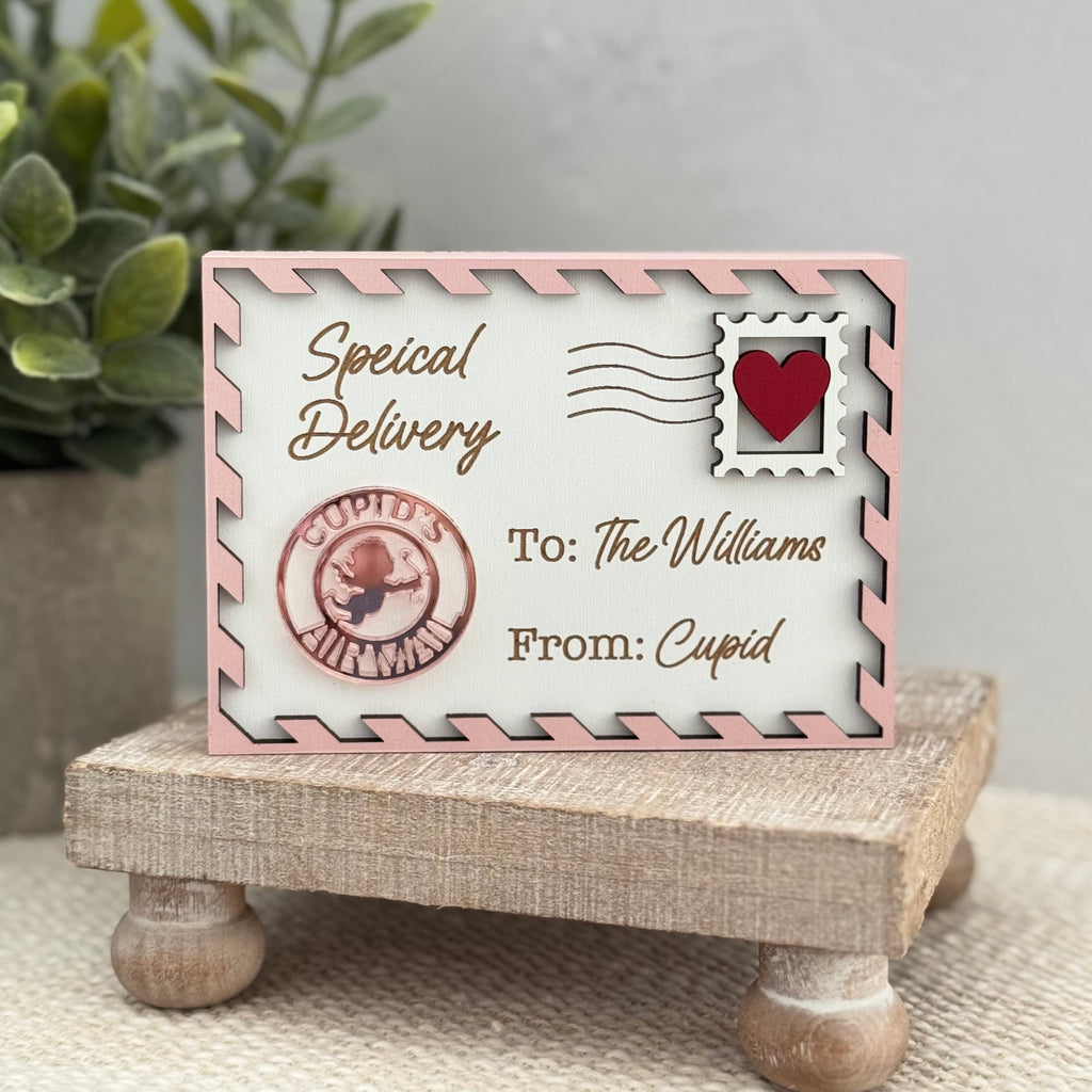 Personalized Cupid Love Letter Shelf Sitter