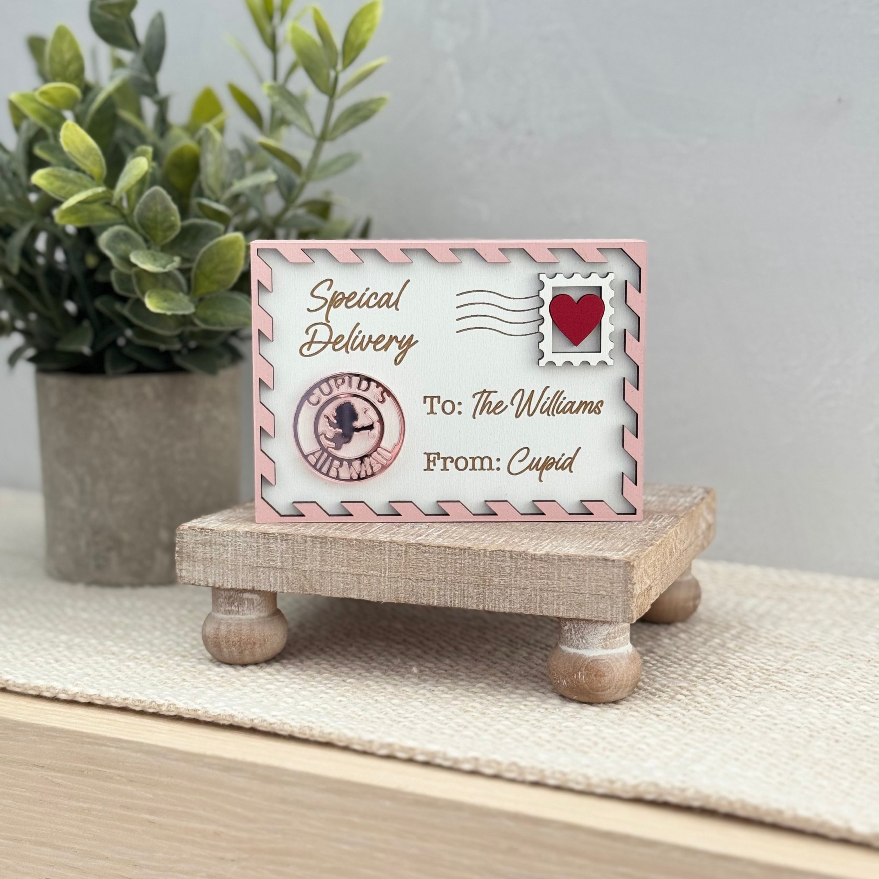 Personalized Cupid Love Letter Shelf Sitter