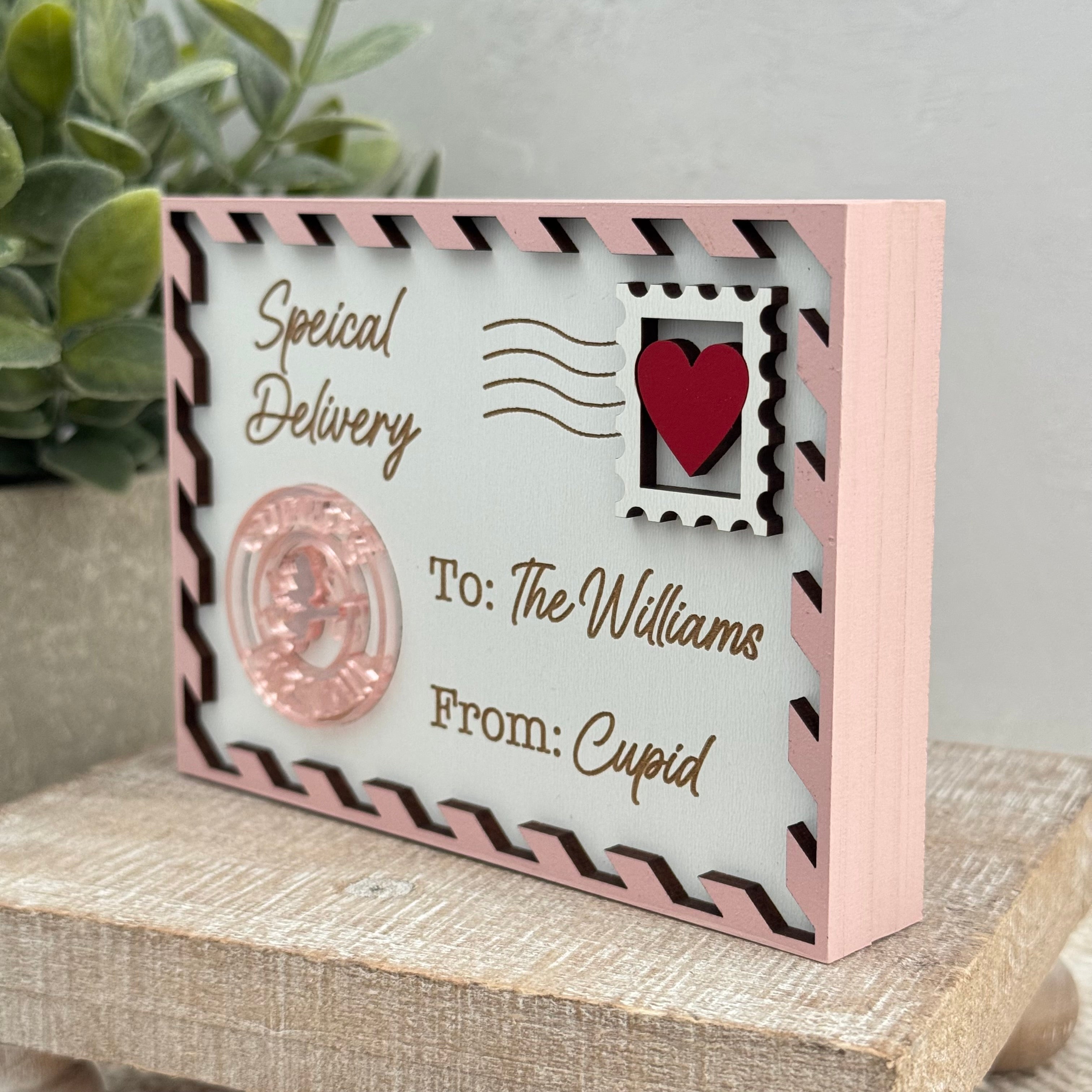 Personalized Cupid Love Letter Shelf Sitter