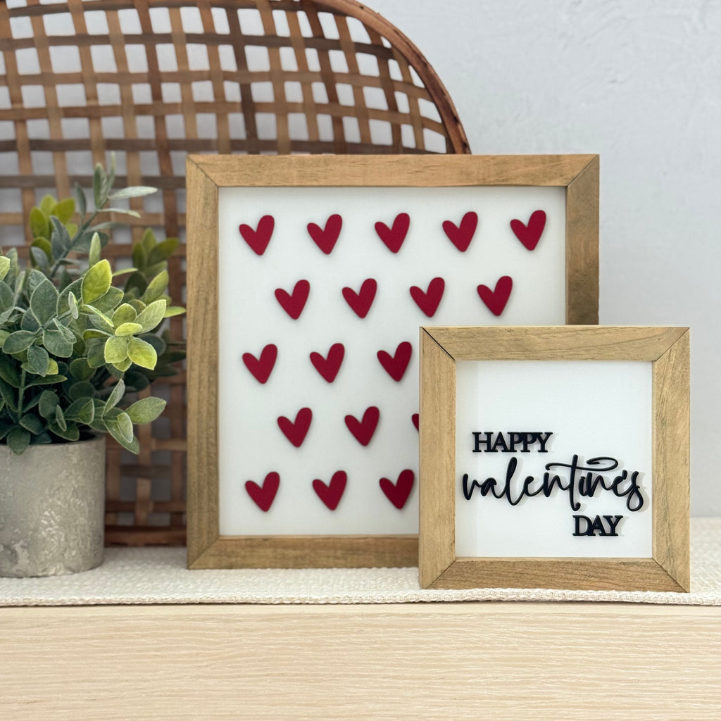 Happy Valentine's Day Wooden Framed Sign
