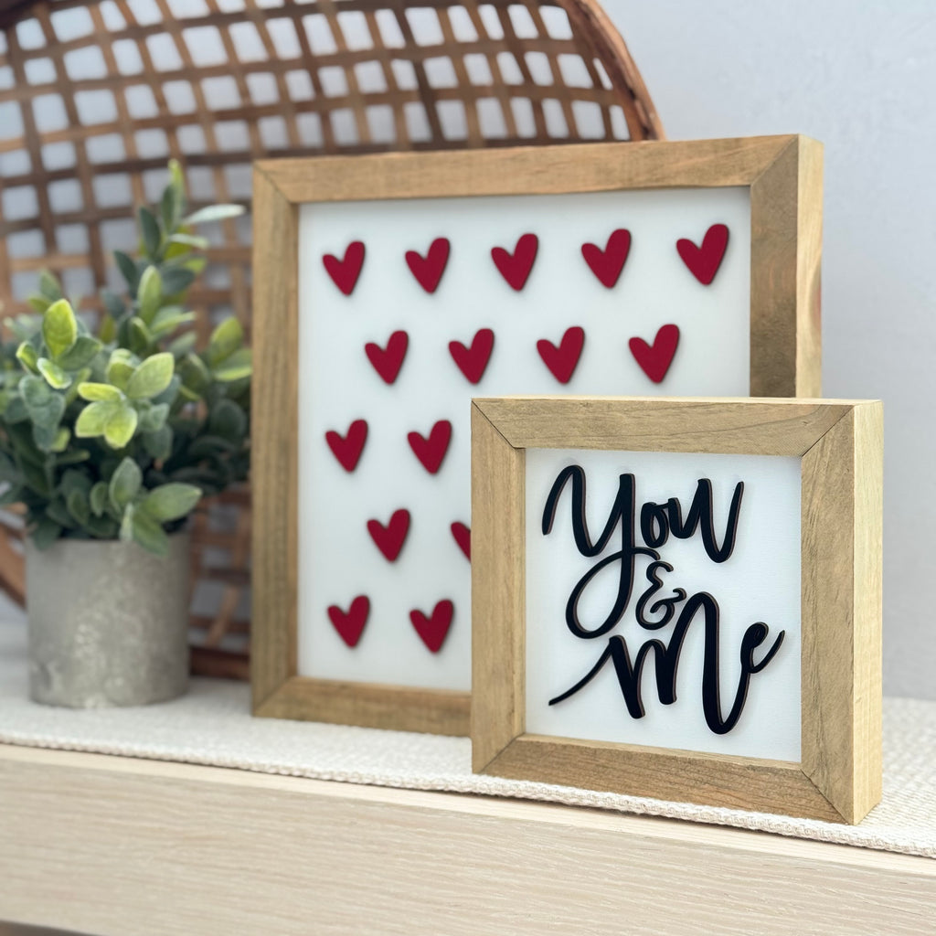 You & Me Wooden Framed Sign