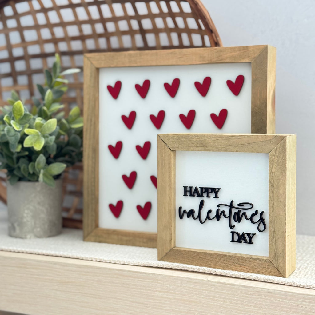 Happy Valentine's Day Wooden Framed Sign