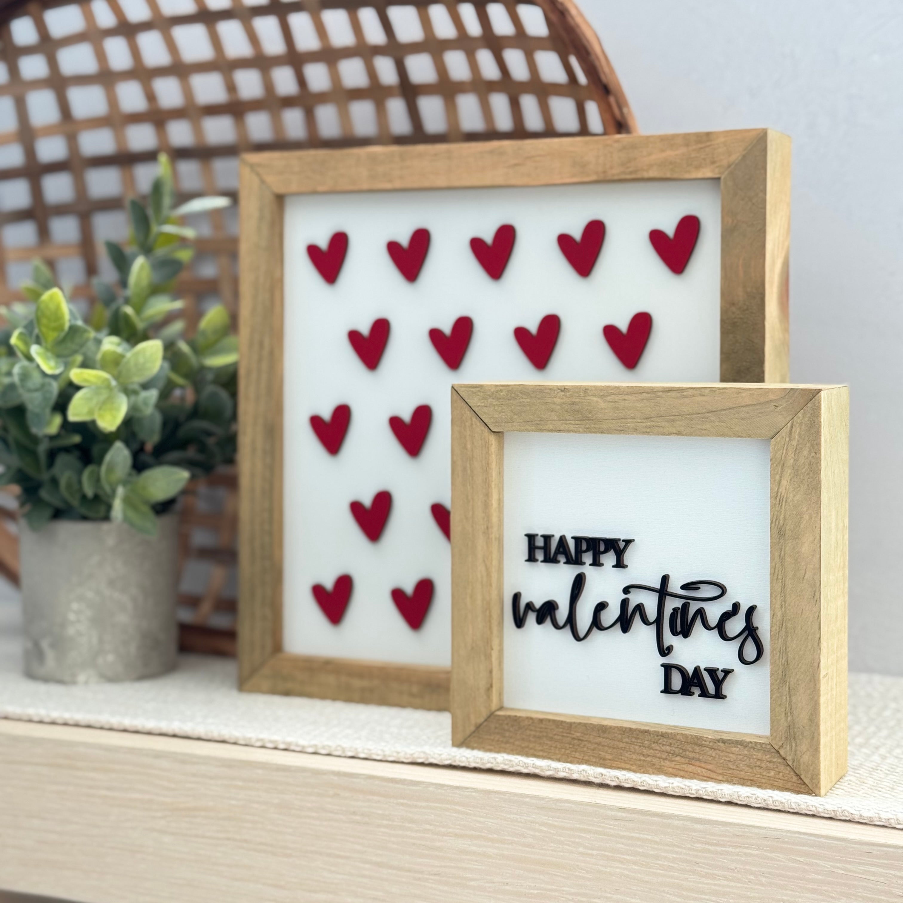 Happy Valentine's Day Wooden Framed Sign