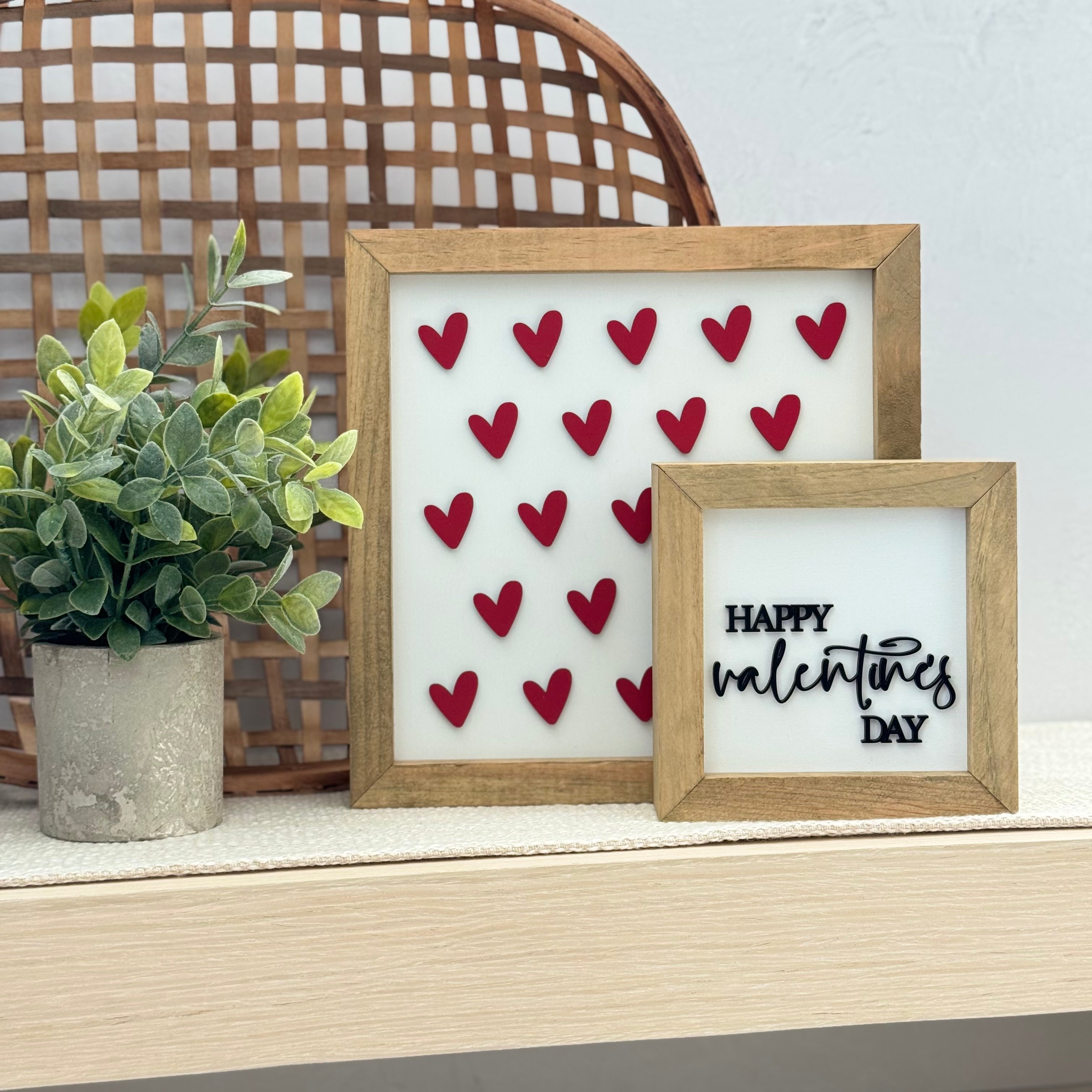 Happy Valentine's Day Wooden Framed Sign