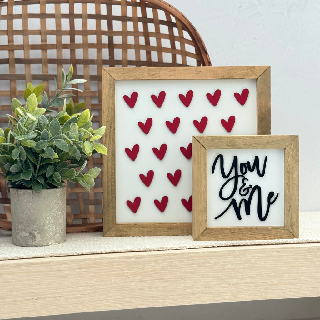 You & Me Wooden Framed Sign