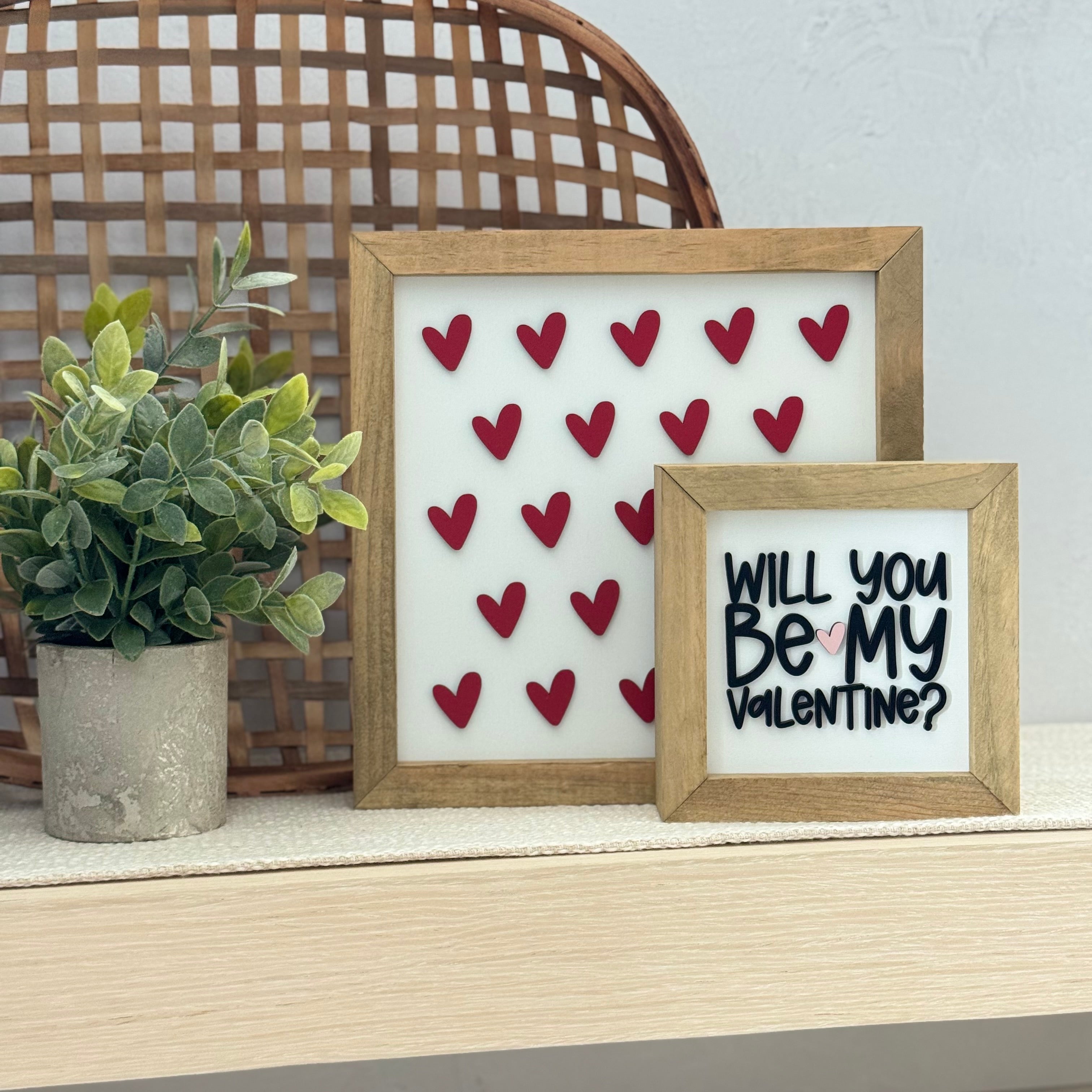 Will You Be My Valentine Wooden Framed Sign
