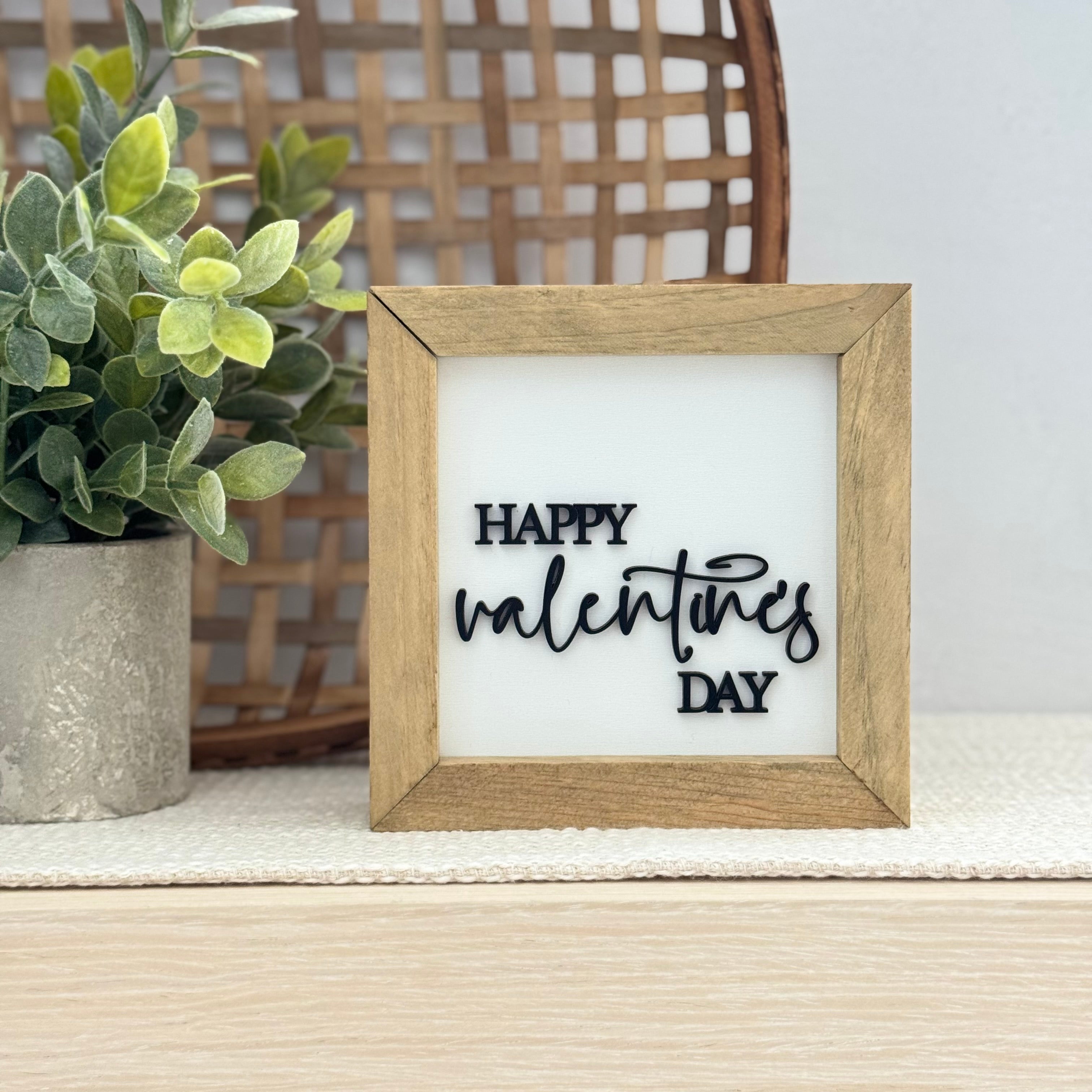 Happy Valentine's Day Wooden Framed Sign