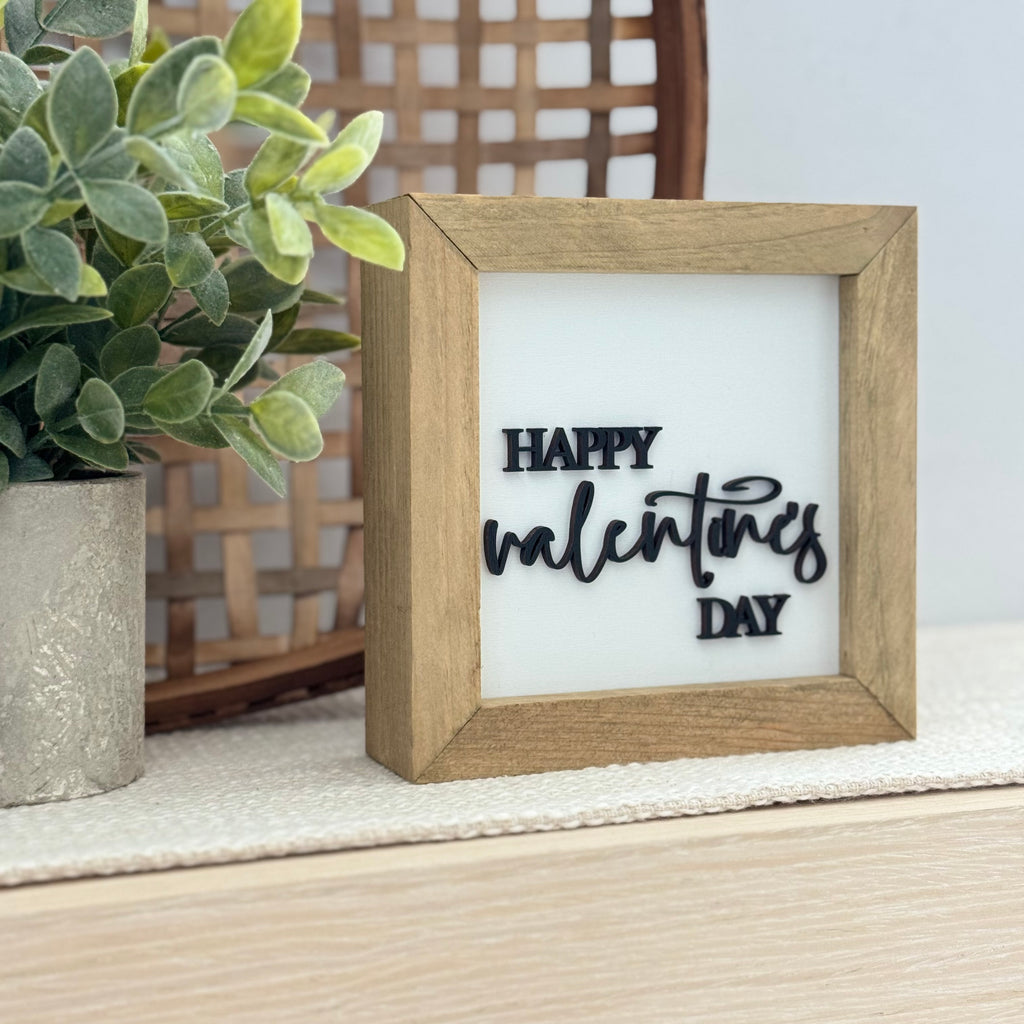 Happy Valentine's Day Wooden Framed Sign