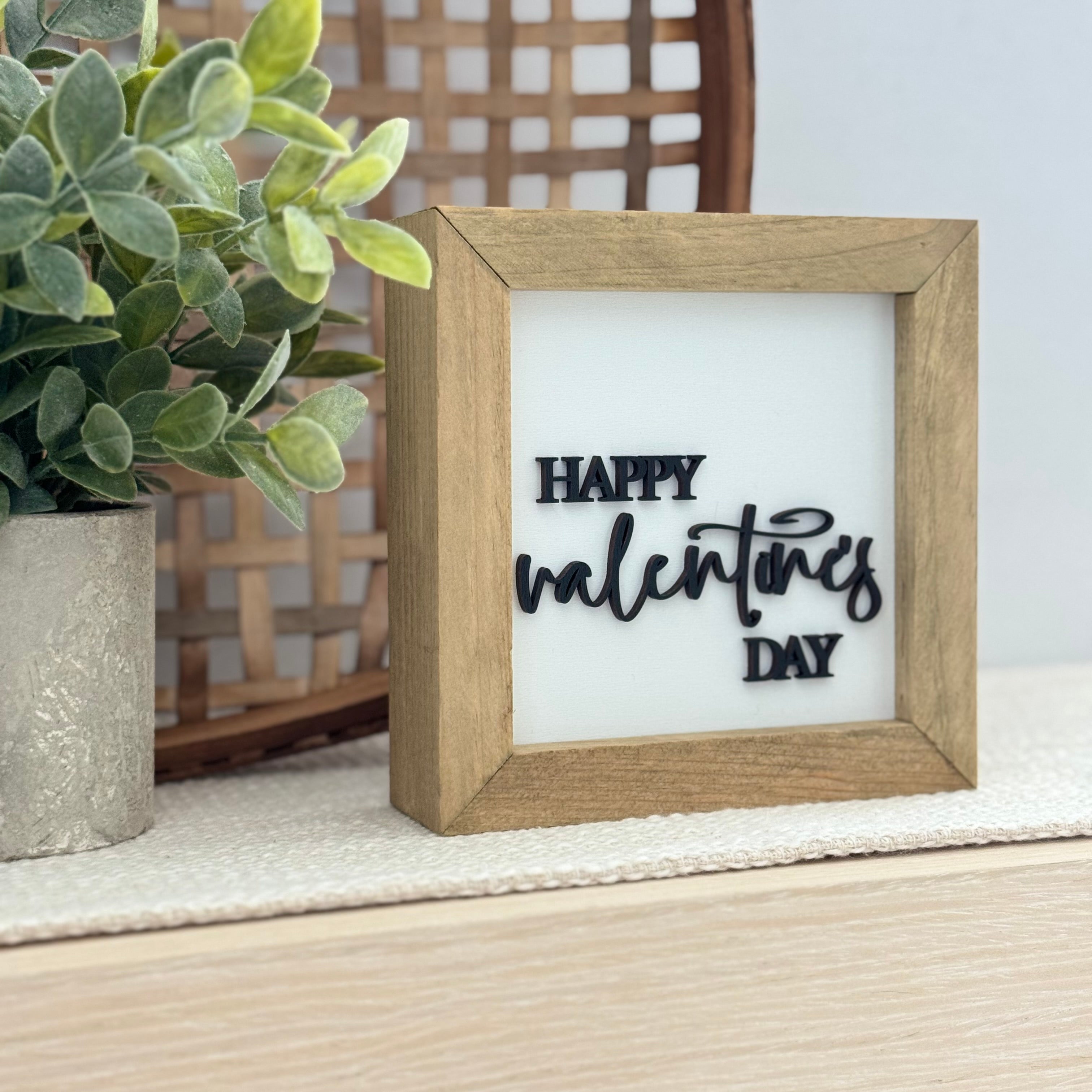 Happy Valentine's Day Wooden Framed Sign