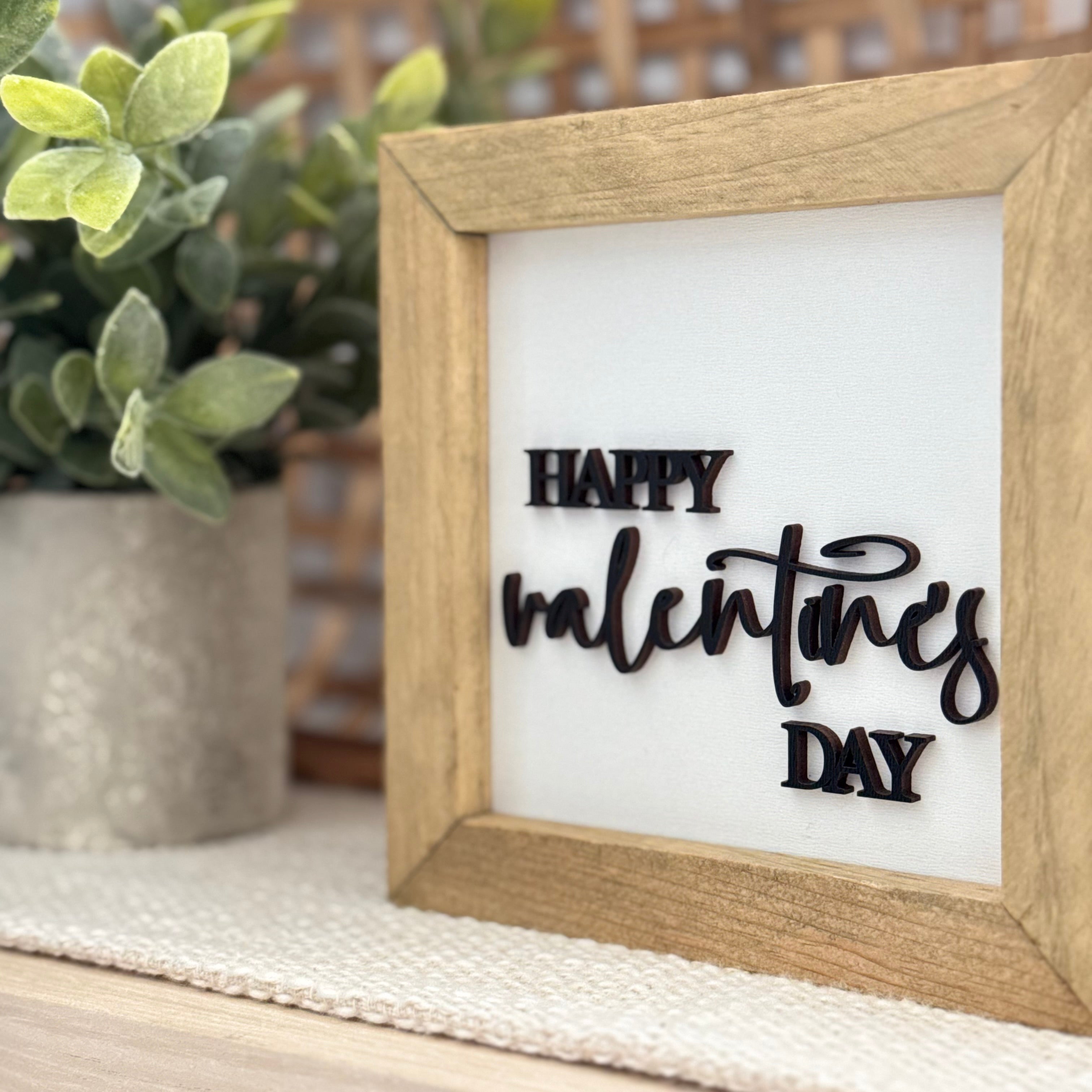 Happy Valentine's Day Wooden Framed Sign