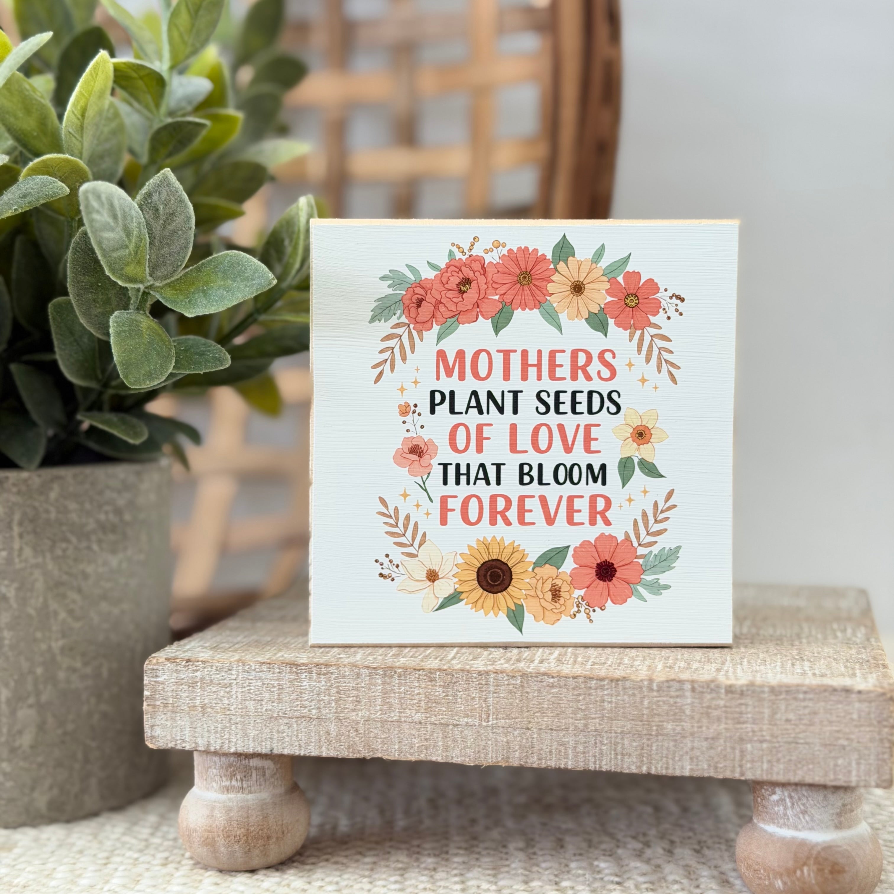Mother's Day Wood Block Sign