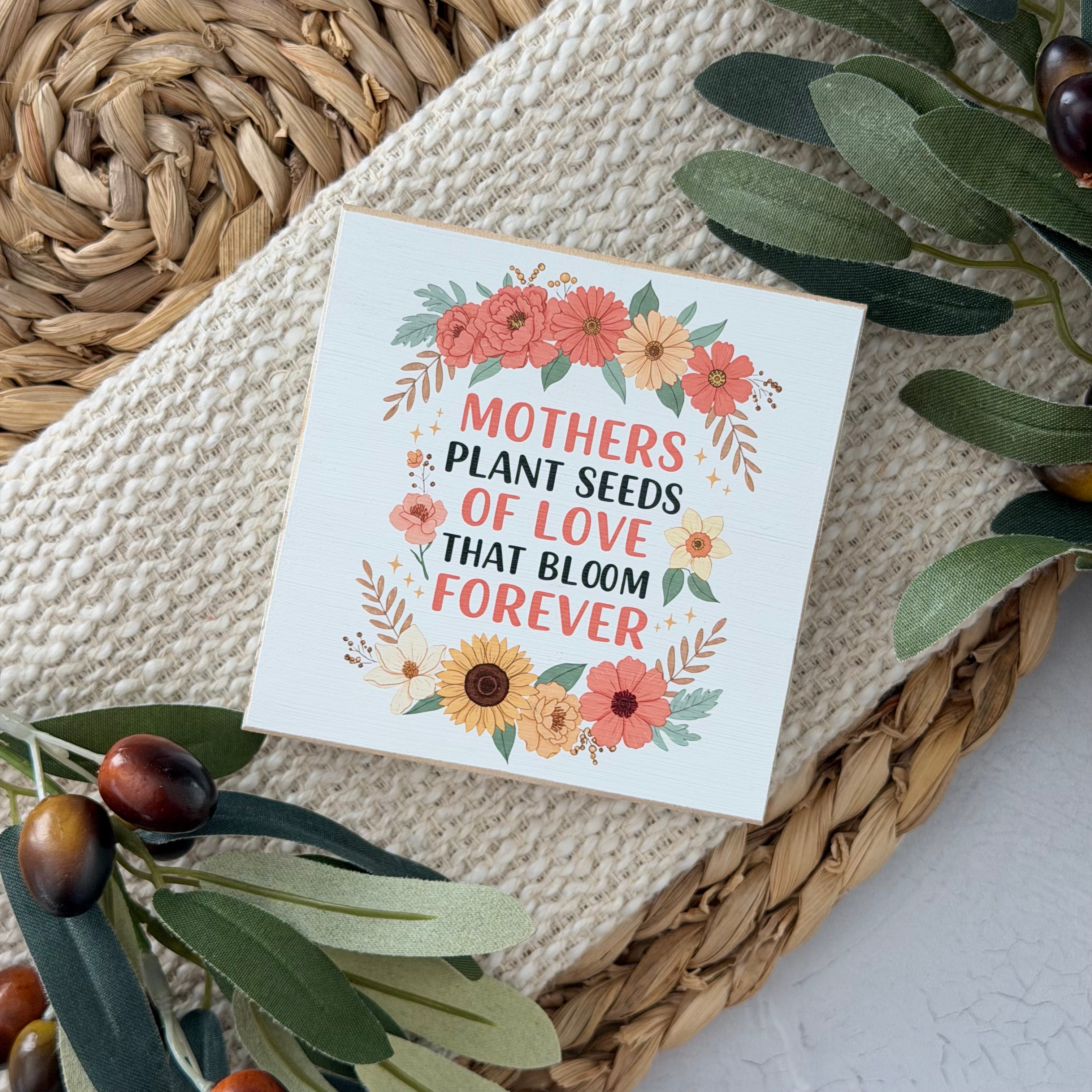 Mother's Day Wood Block Sign