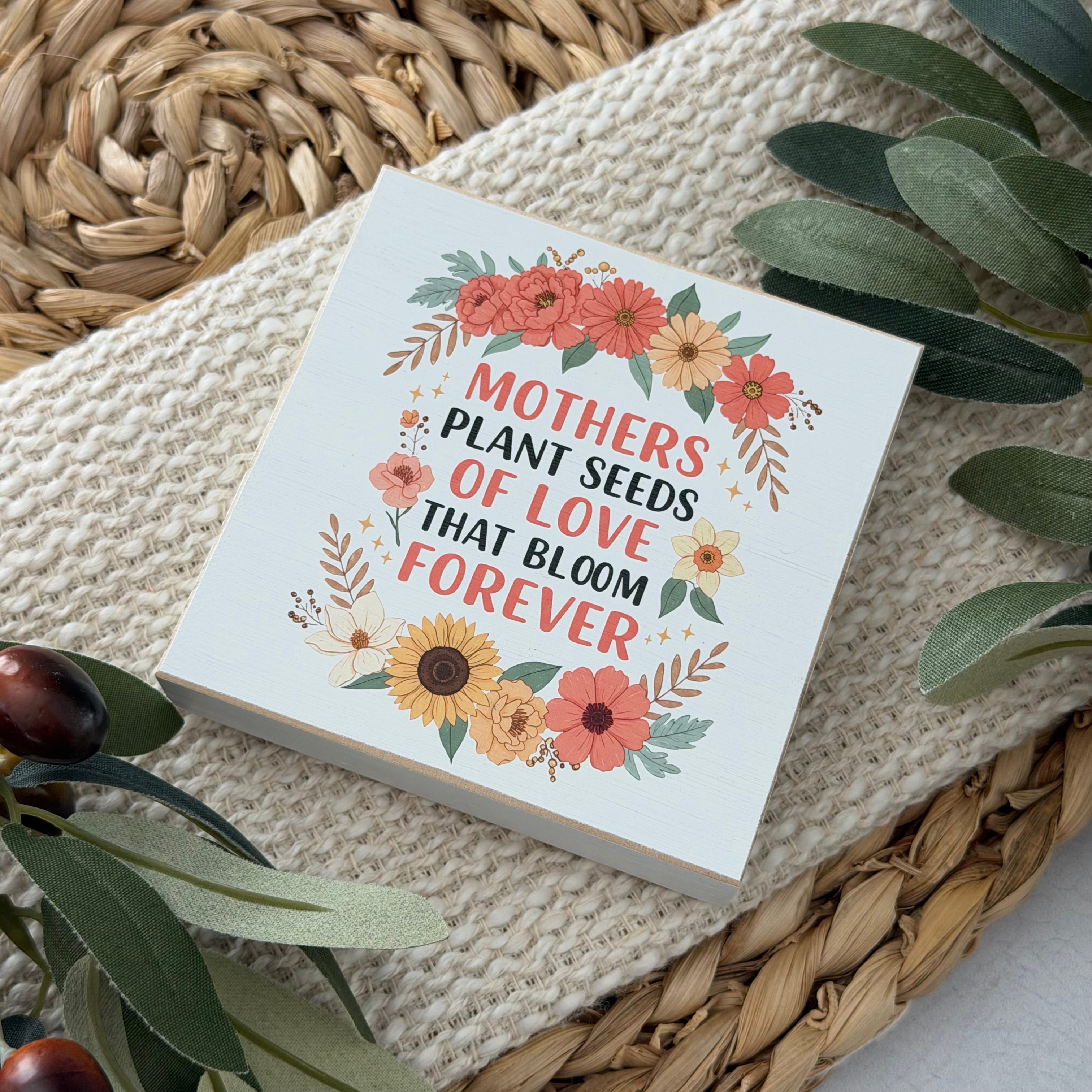 Mother's Day Wood Block Sign