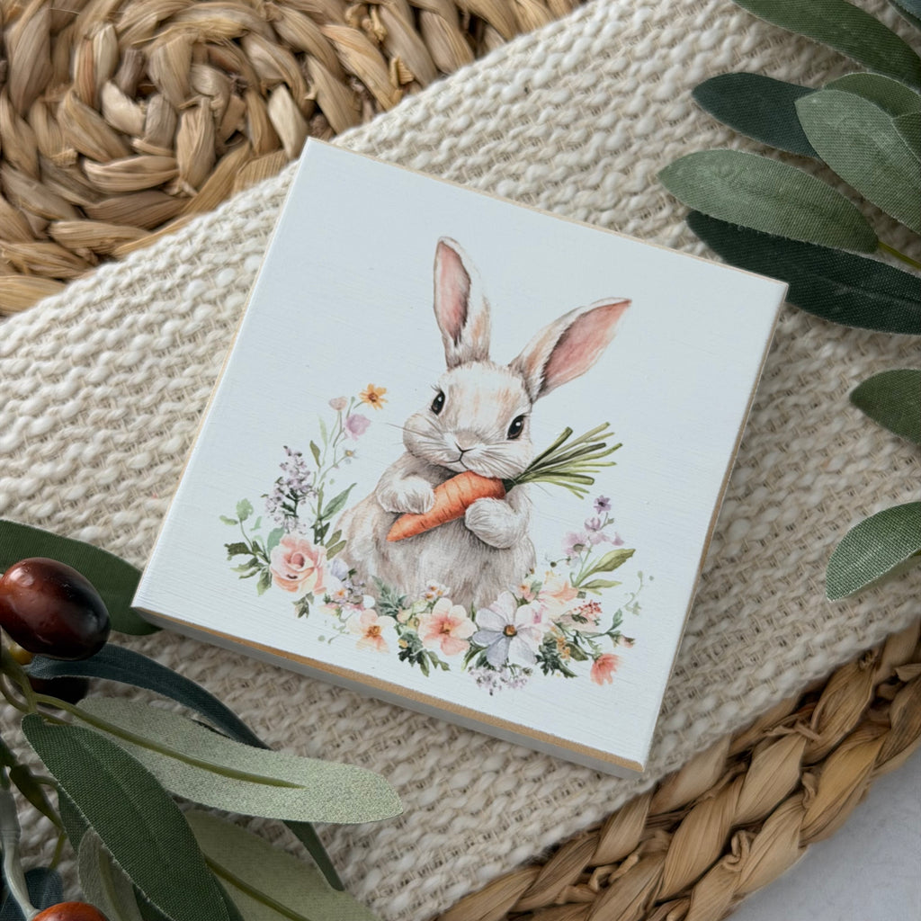 Easter Bunny Wood Block Sign