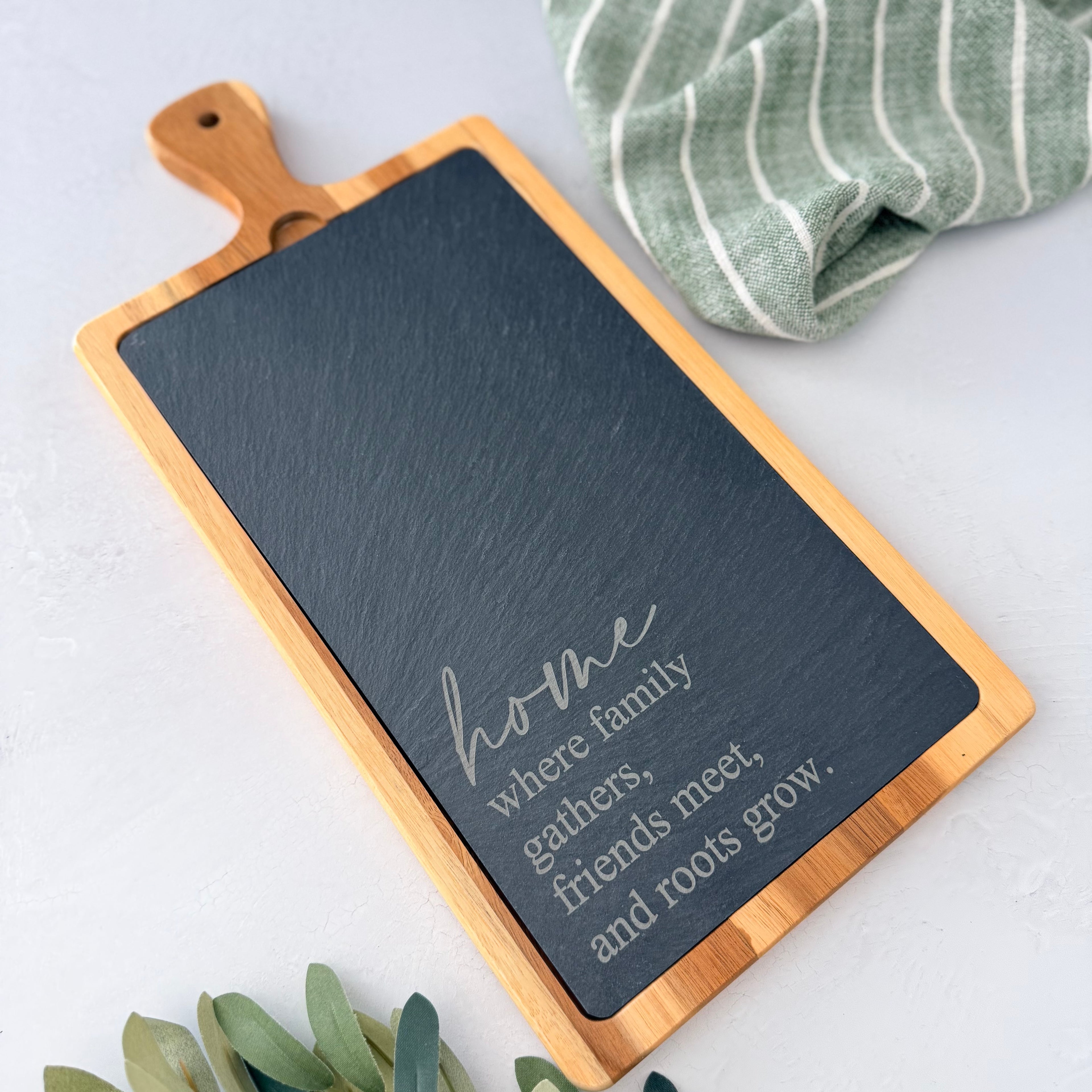 Engraved Acacia Slate Cutting Board