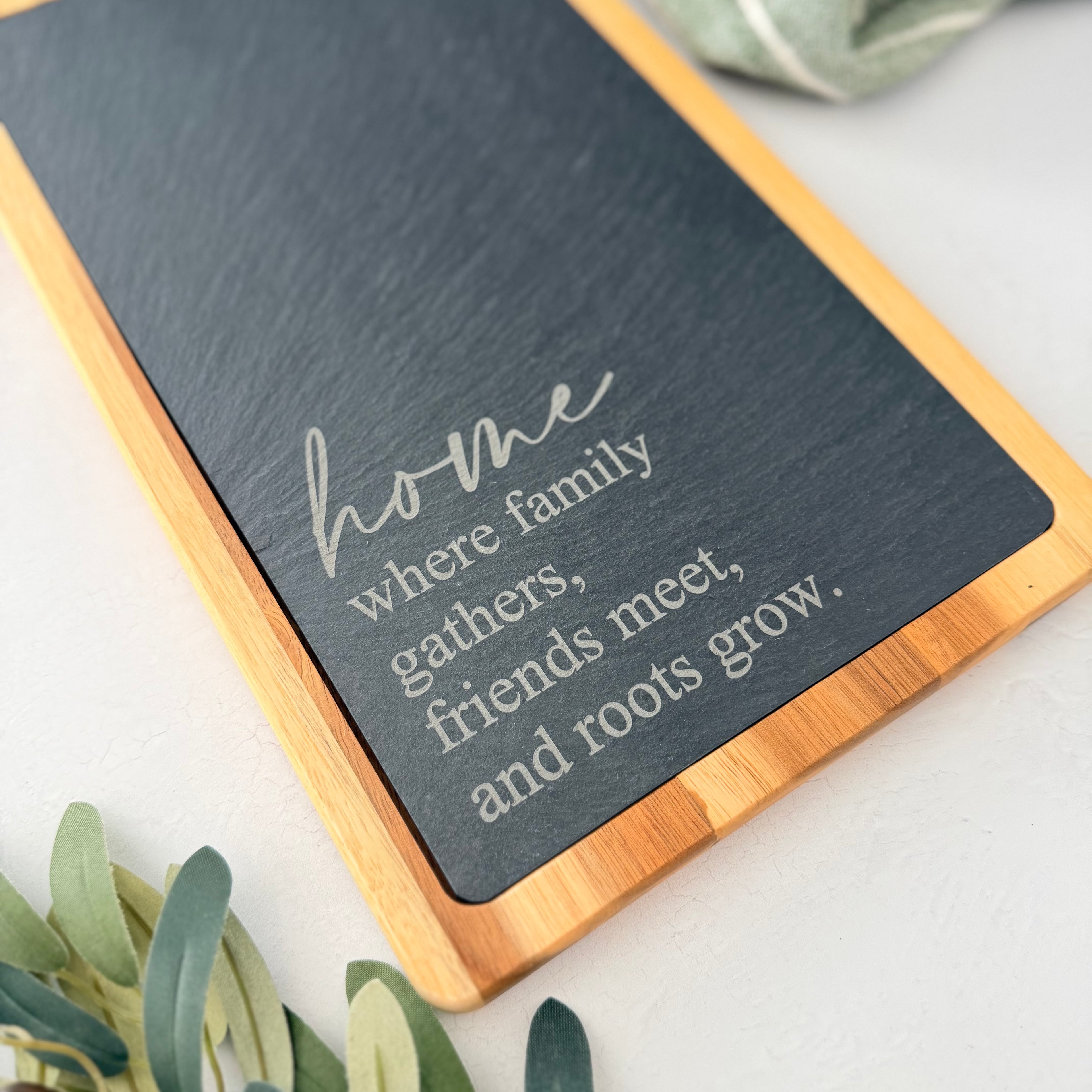 Engraved Acacia Slate Cutting Board