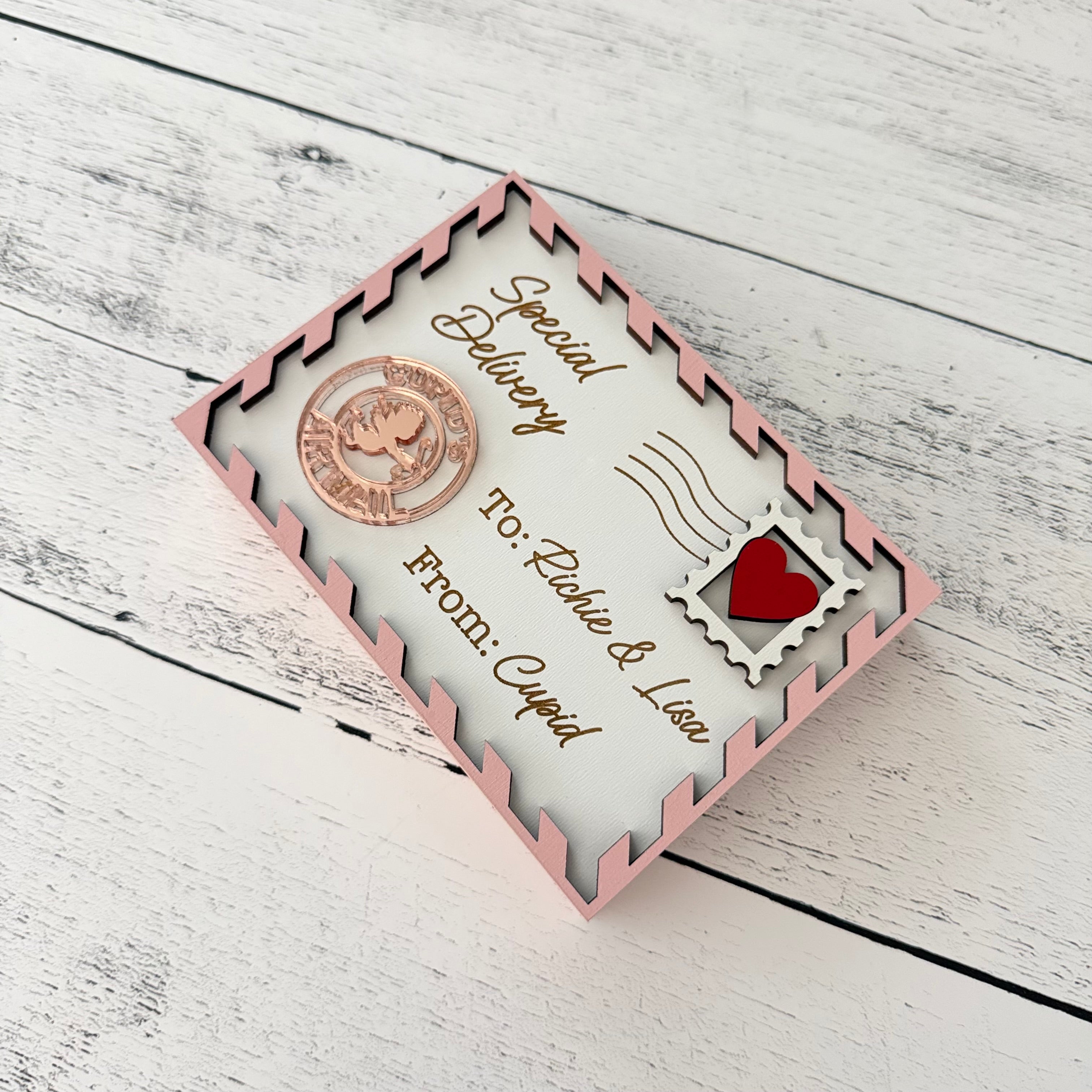 Personalized Cupid Love Letter Shelf Sitter