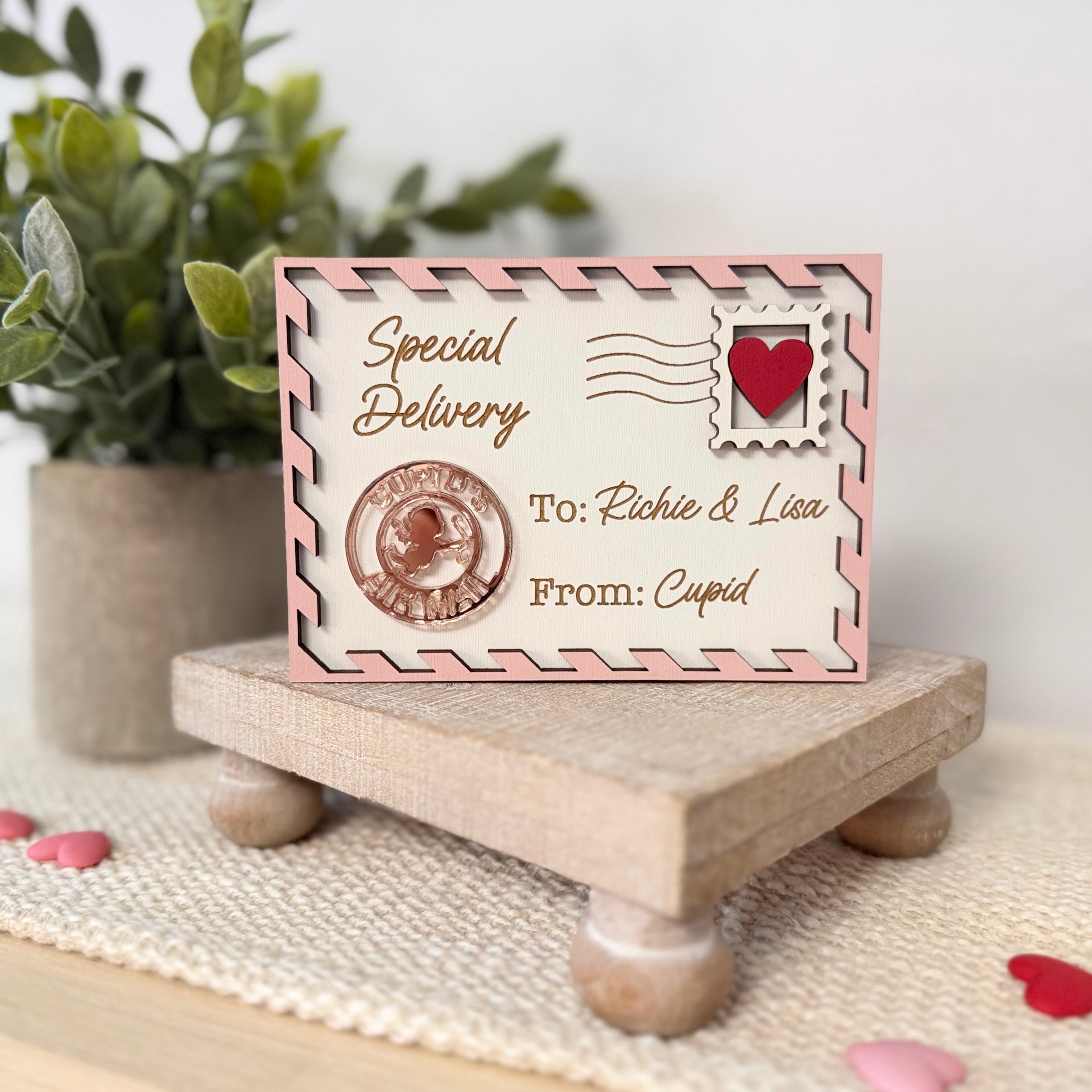 Personalized Cupid Love Letter Shelf Sitter