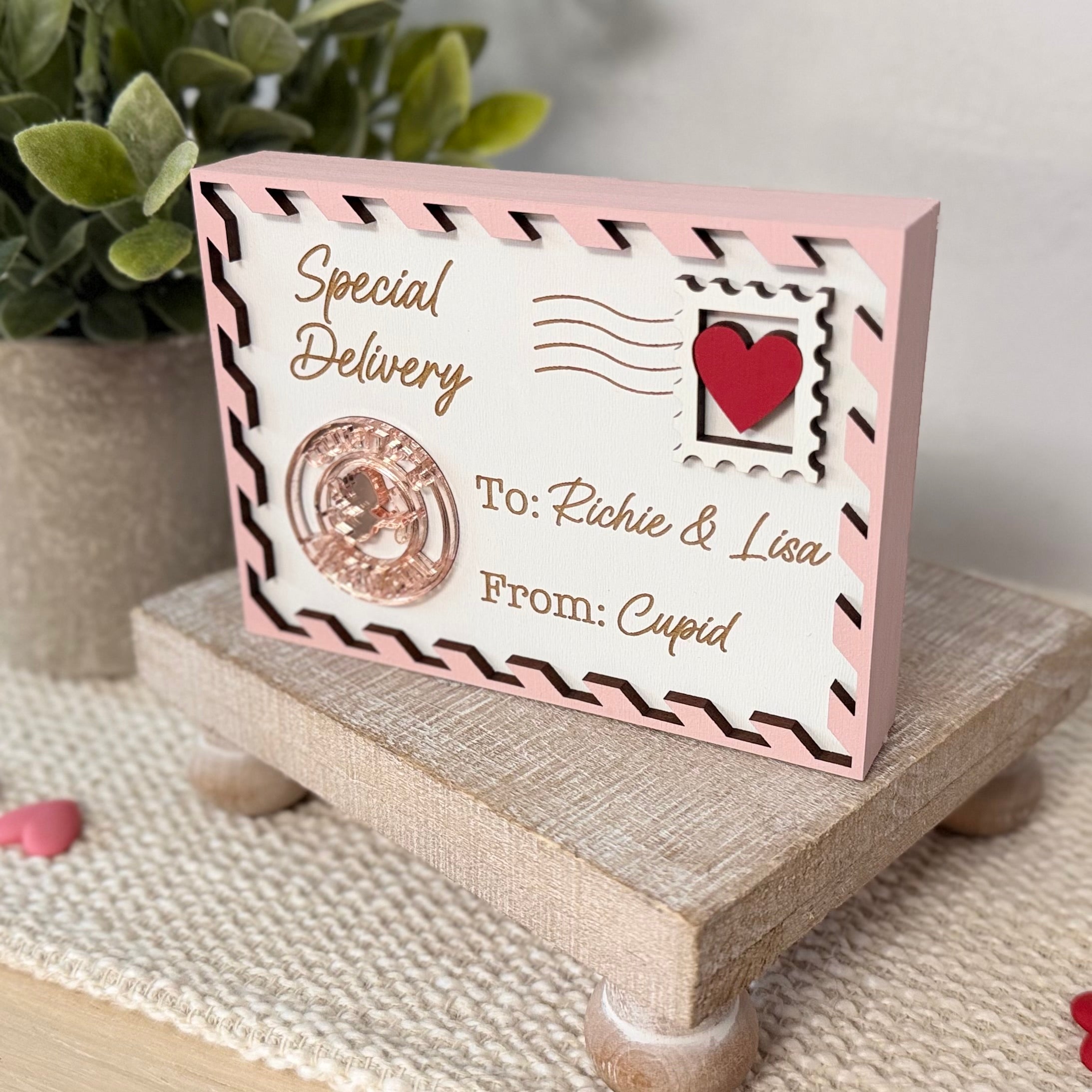 Personalized Cupid Love Letter Shelf Sitter