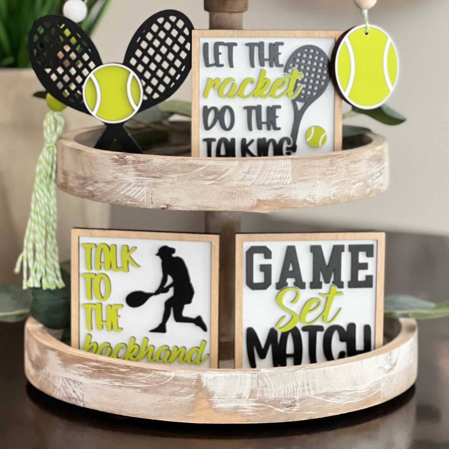 Tennis Themed Tiered Tray Decor Bundle
