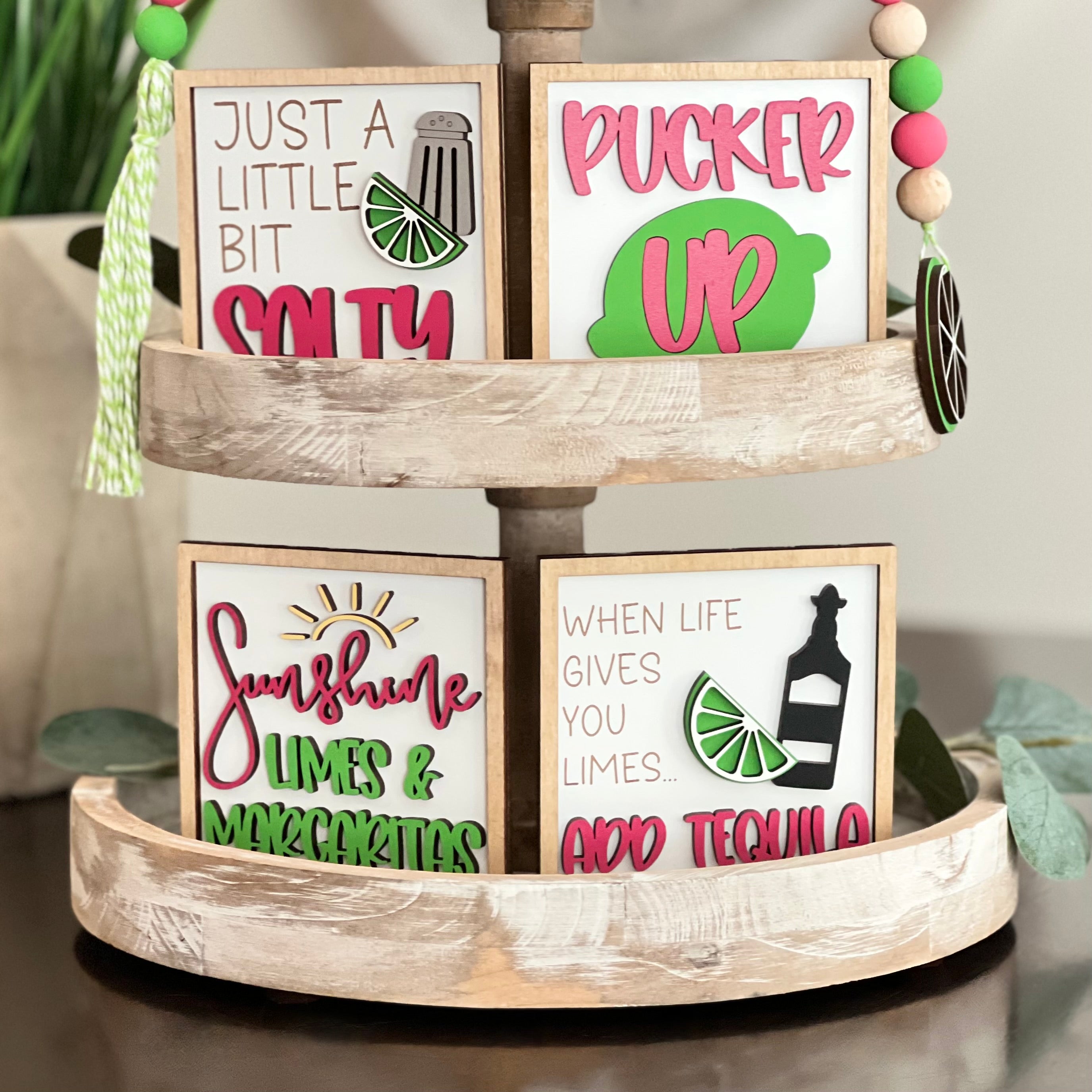 Margarita Themed Tiered Tray Decor Bundle