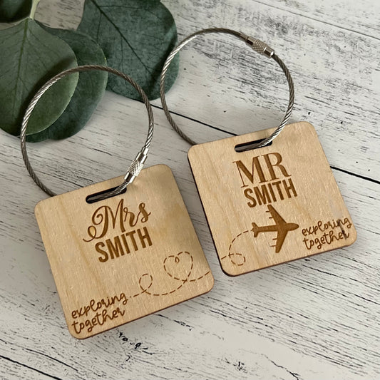 Personalized Mr & Mrs Luggage Tag