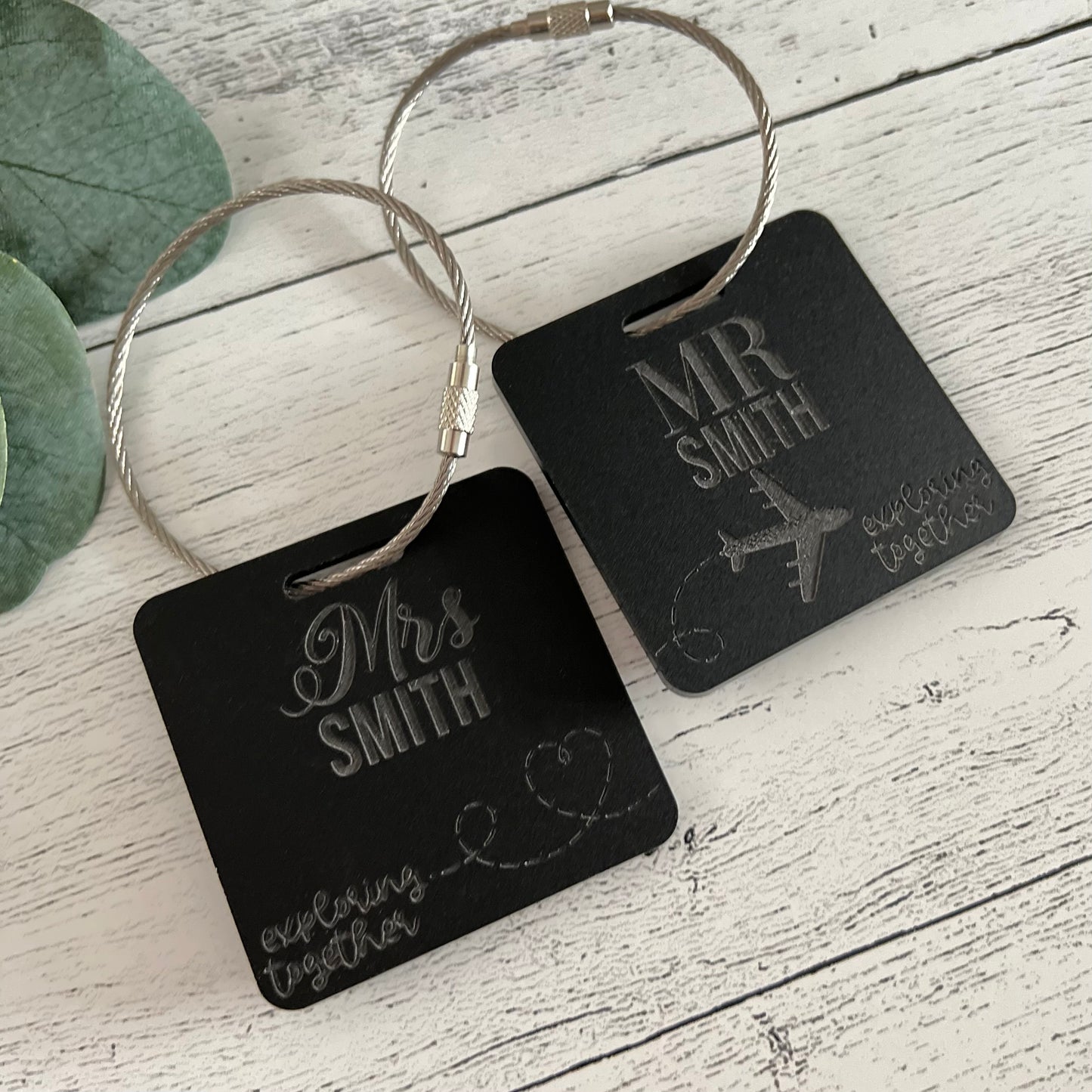 Personalized Mr & Mrs Luggage Tag