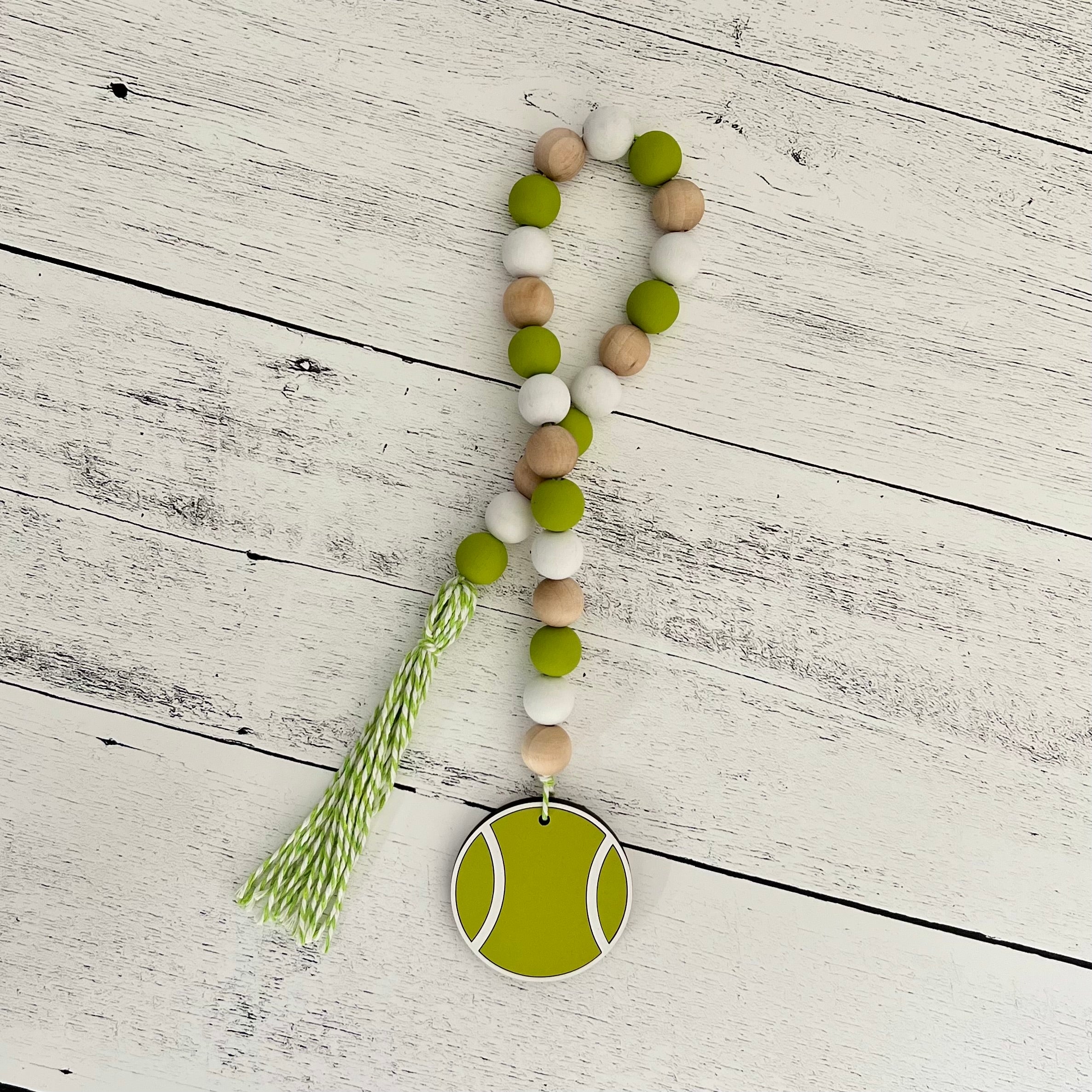 Tennis Themed Wooden Bead Garland