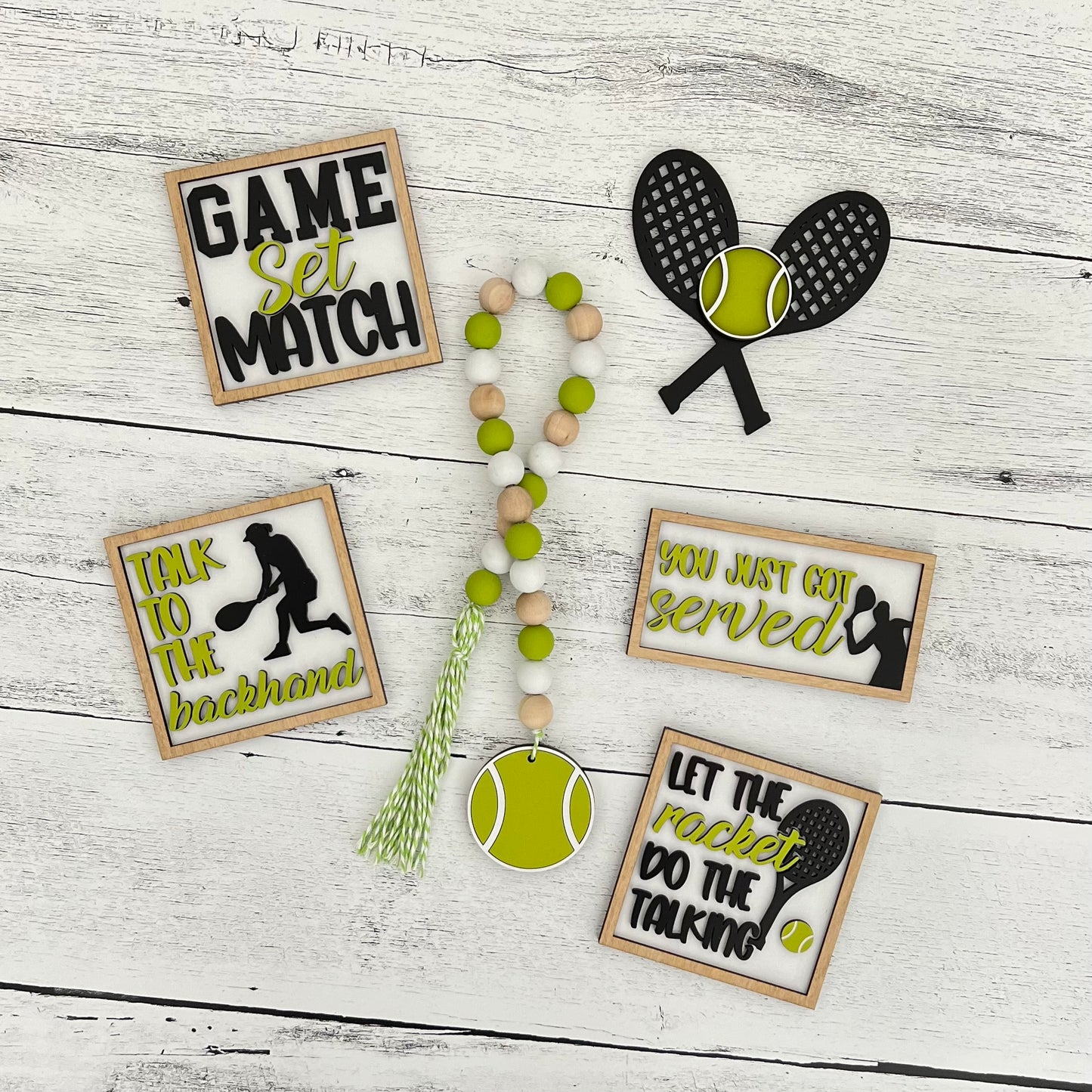 Tennis Themed Tiered Tray Decor Bundle