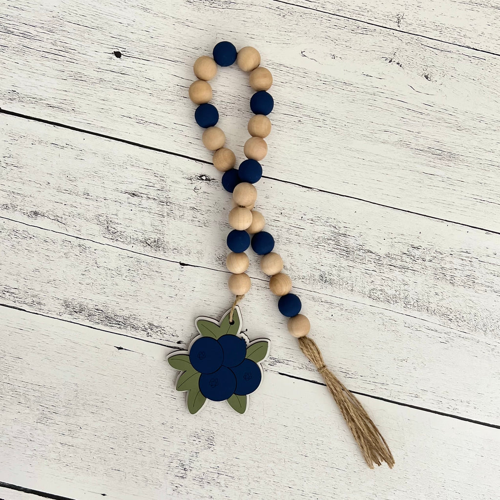 Blueberry Themed Wooden Bead Garland