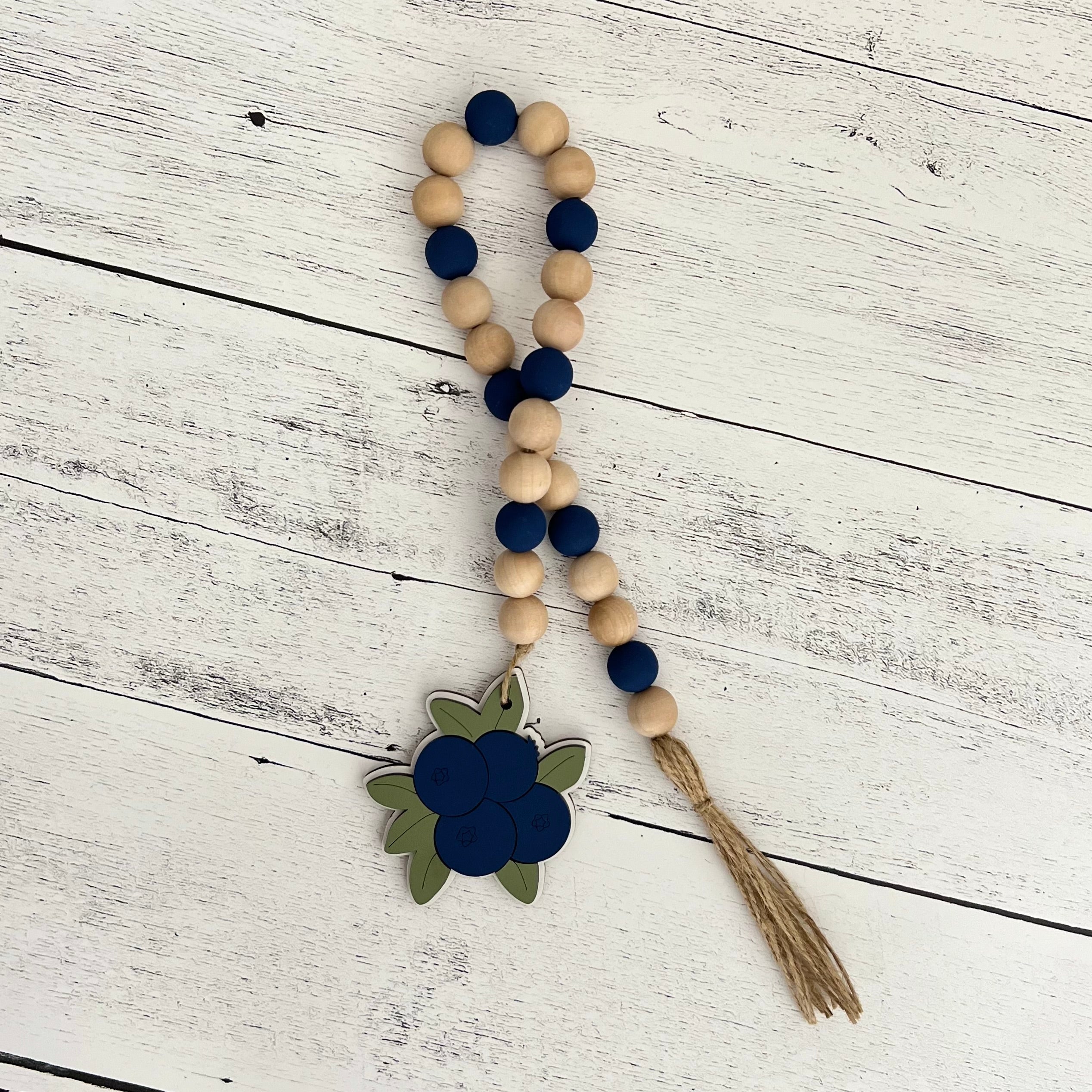 Blueberry Themed Wooden Bead Garland
