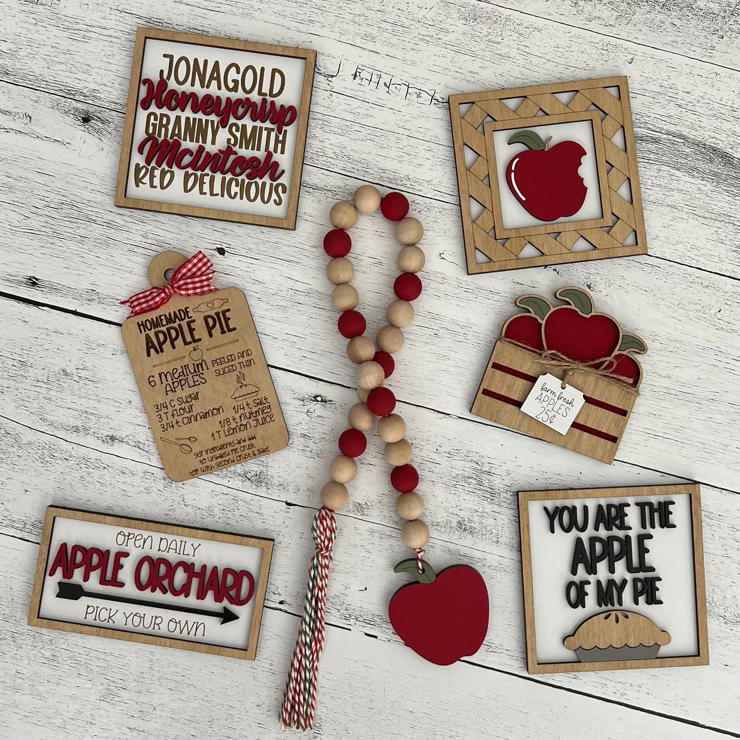 Apple Themed Tiered Tray Decor Bundle