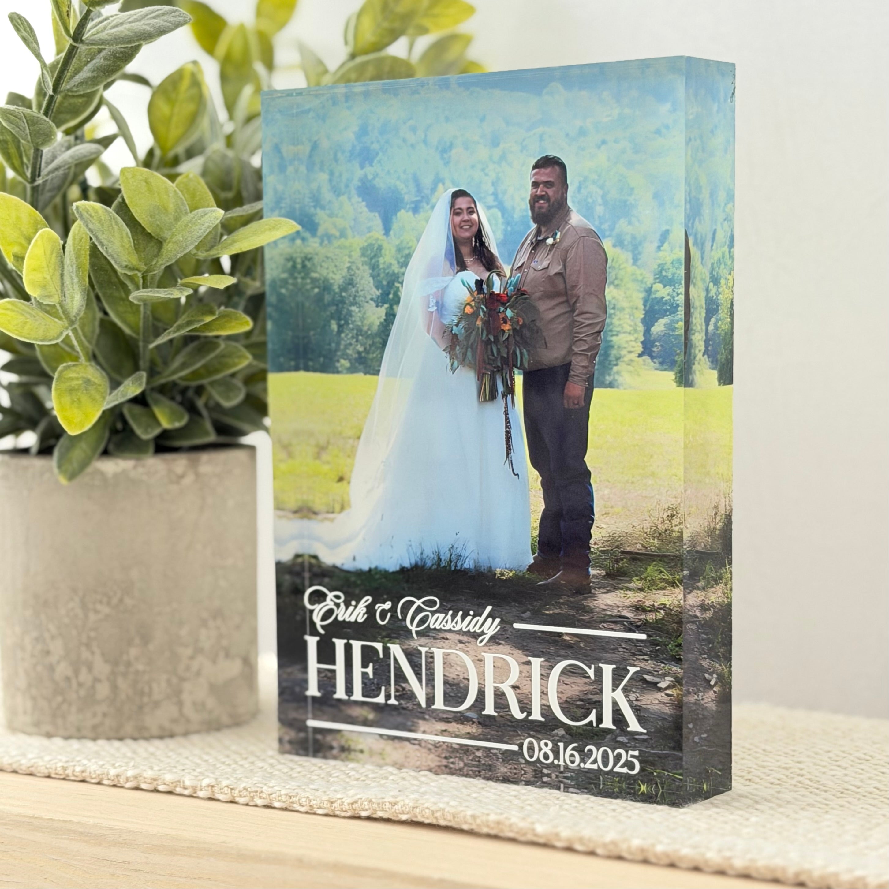 Personalized Wedding Acrylic Photo Block