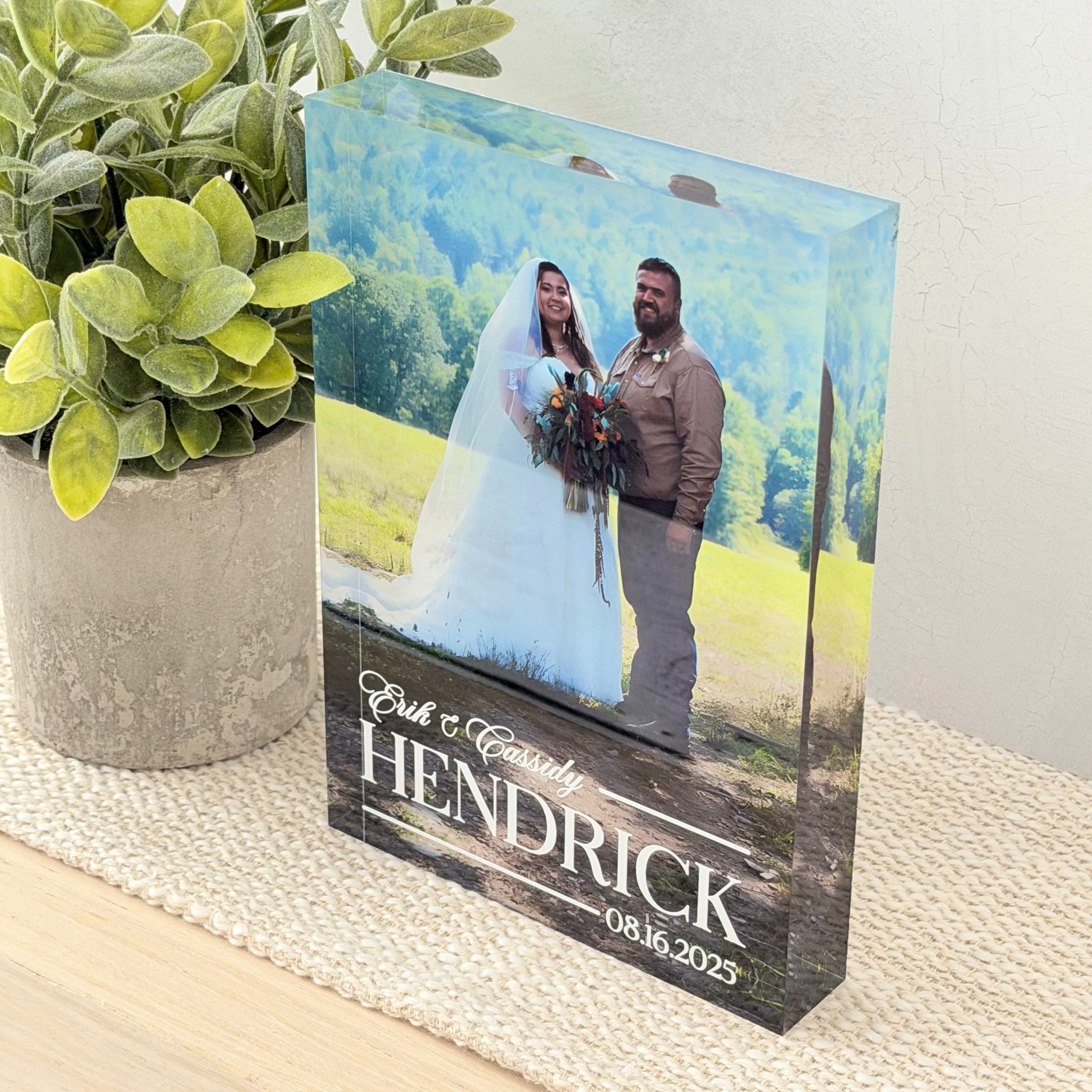 Personalized Wedding Acrylic Photo Block