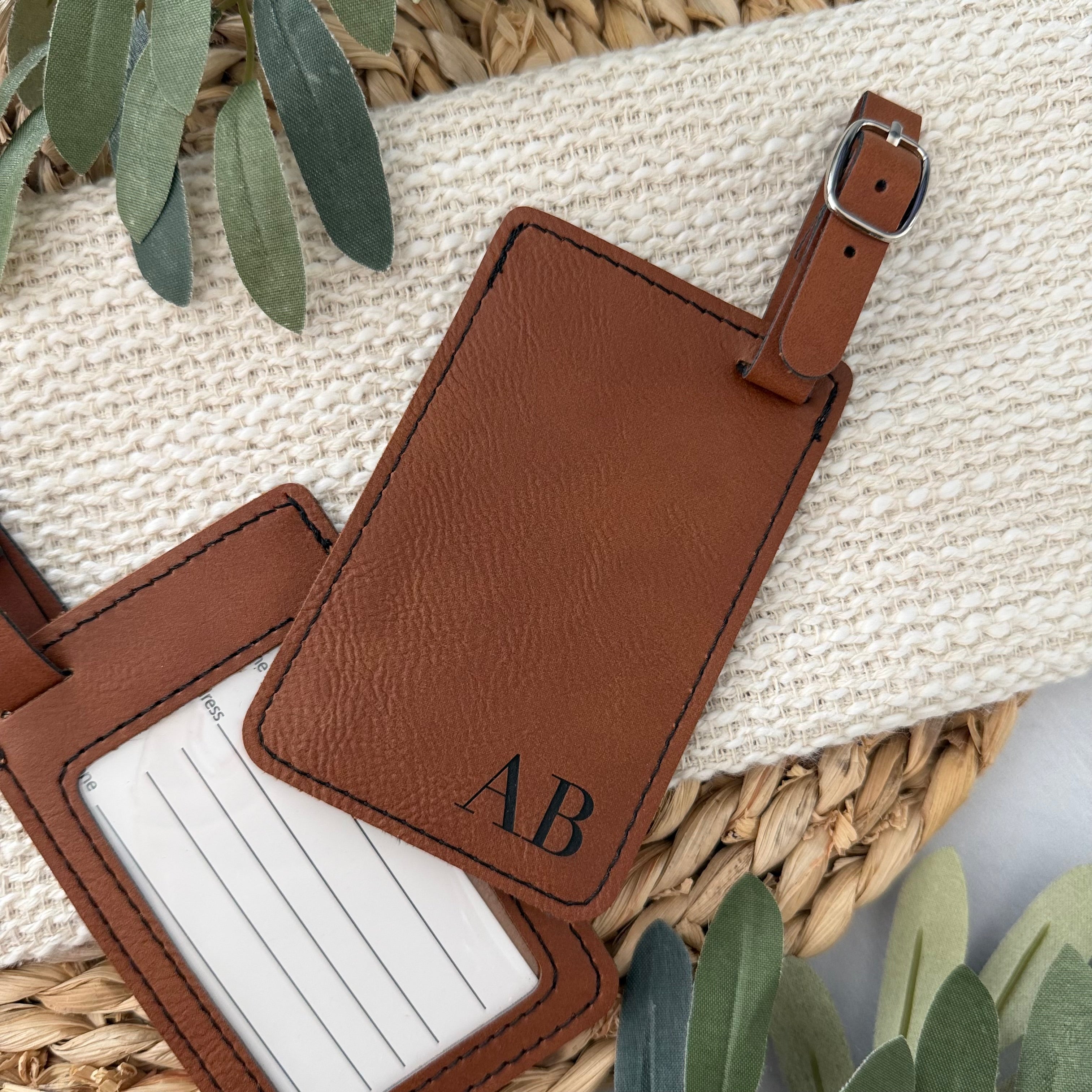 Personalized Leather Luggage Tag