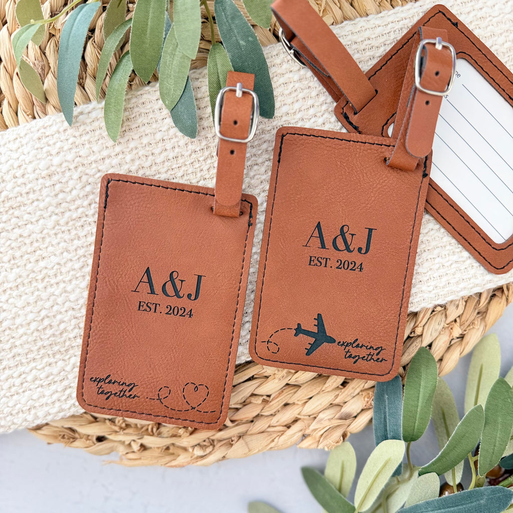 Personalized Luggage Tag Set for Couples
