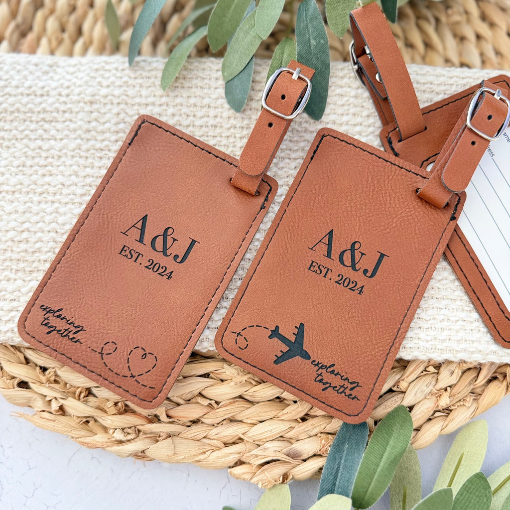 Personalized Luggage Tag Set for Couples