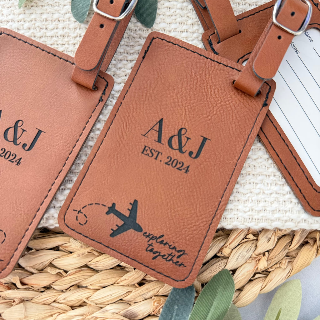 Personalized Luggage Tag Set for Couples