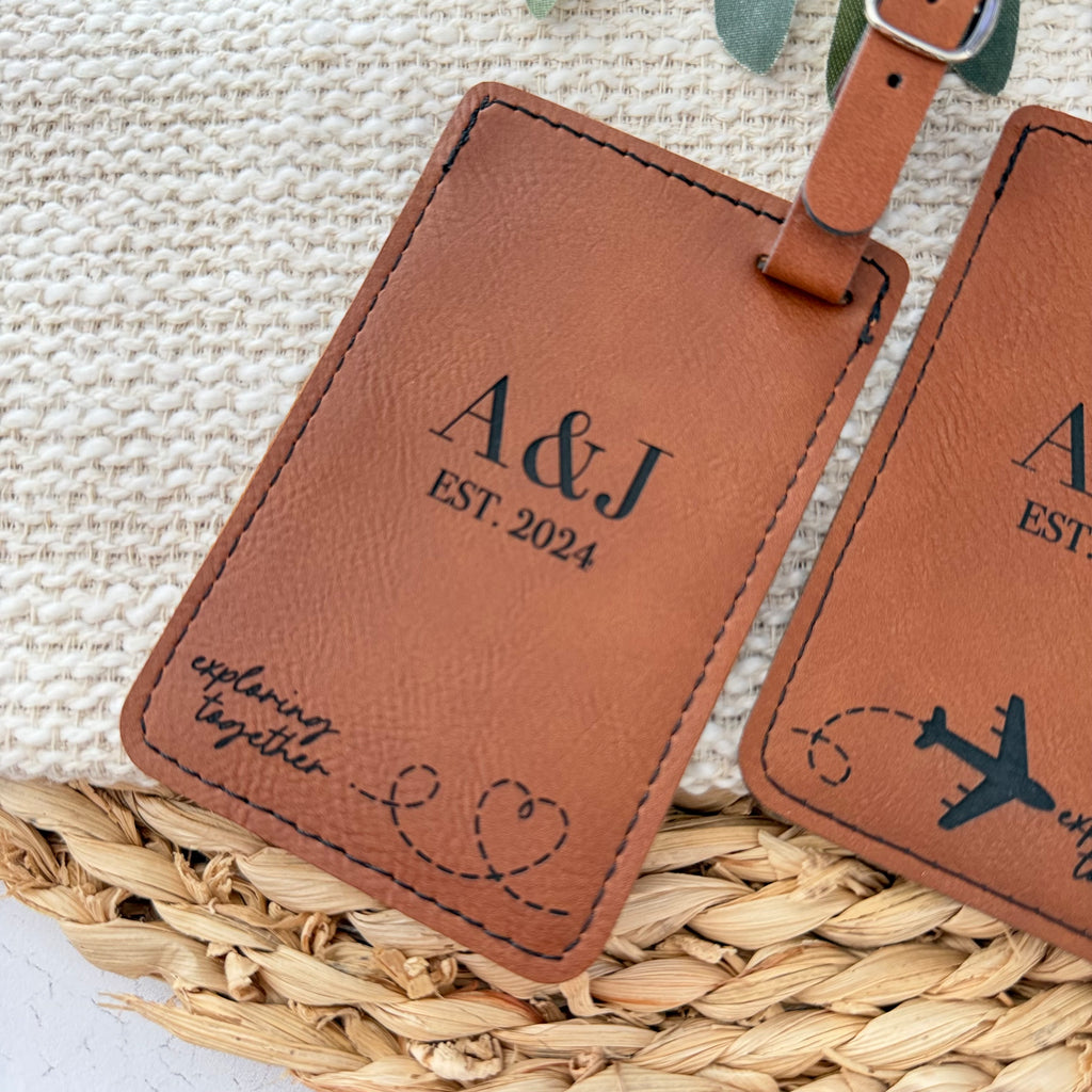 Personalized Luggage Tag Set for Couples